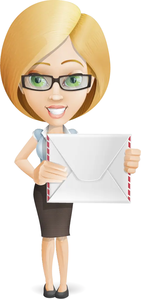 Cartoon Woman Holding an Envelope