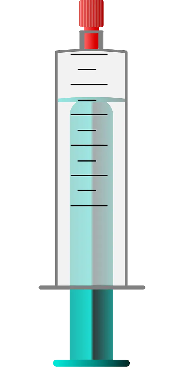 Transparent Syringe with Red Cap