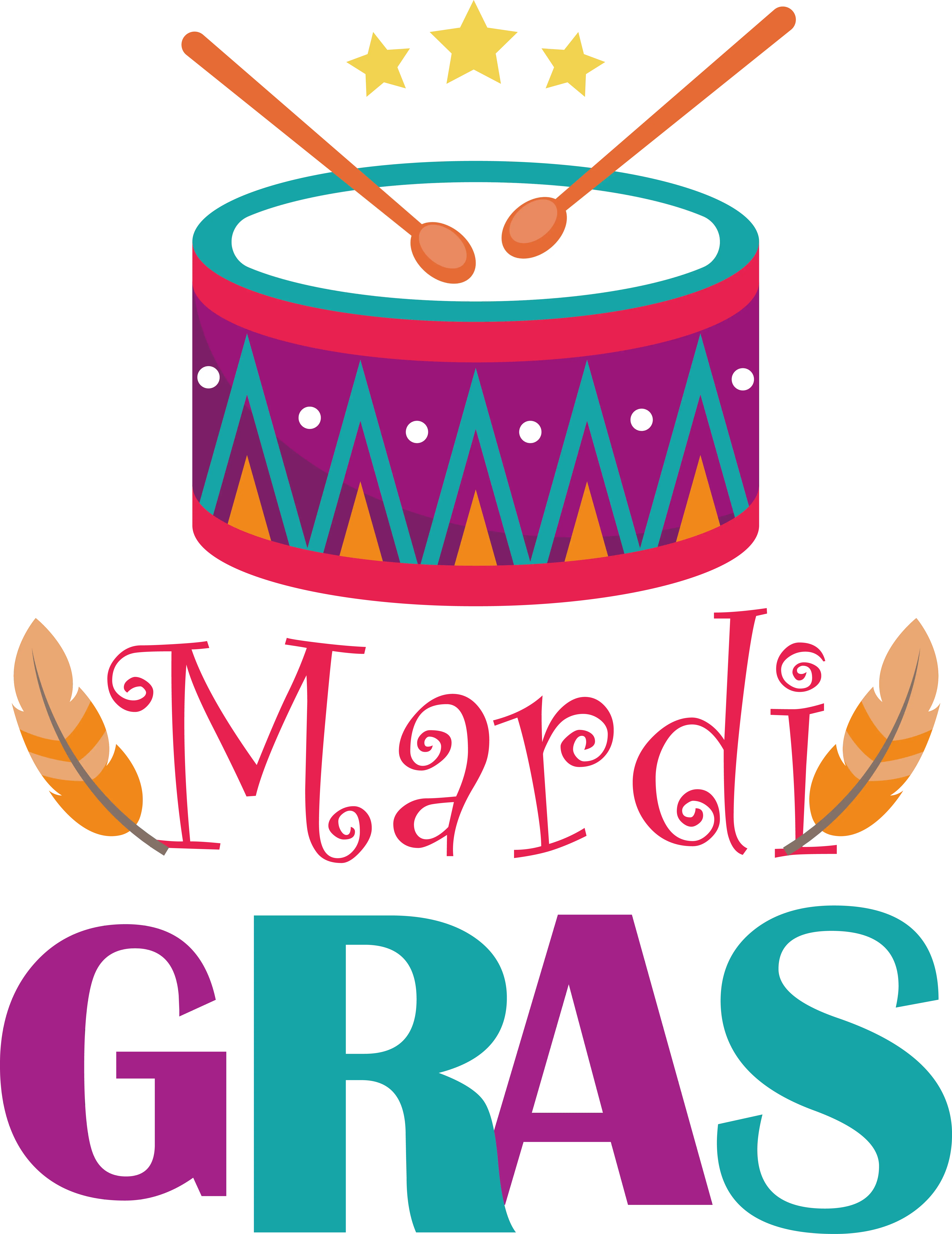 Mardi Gras with Colorful Drum