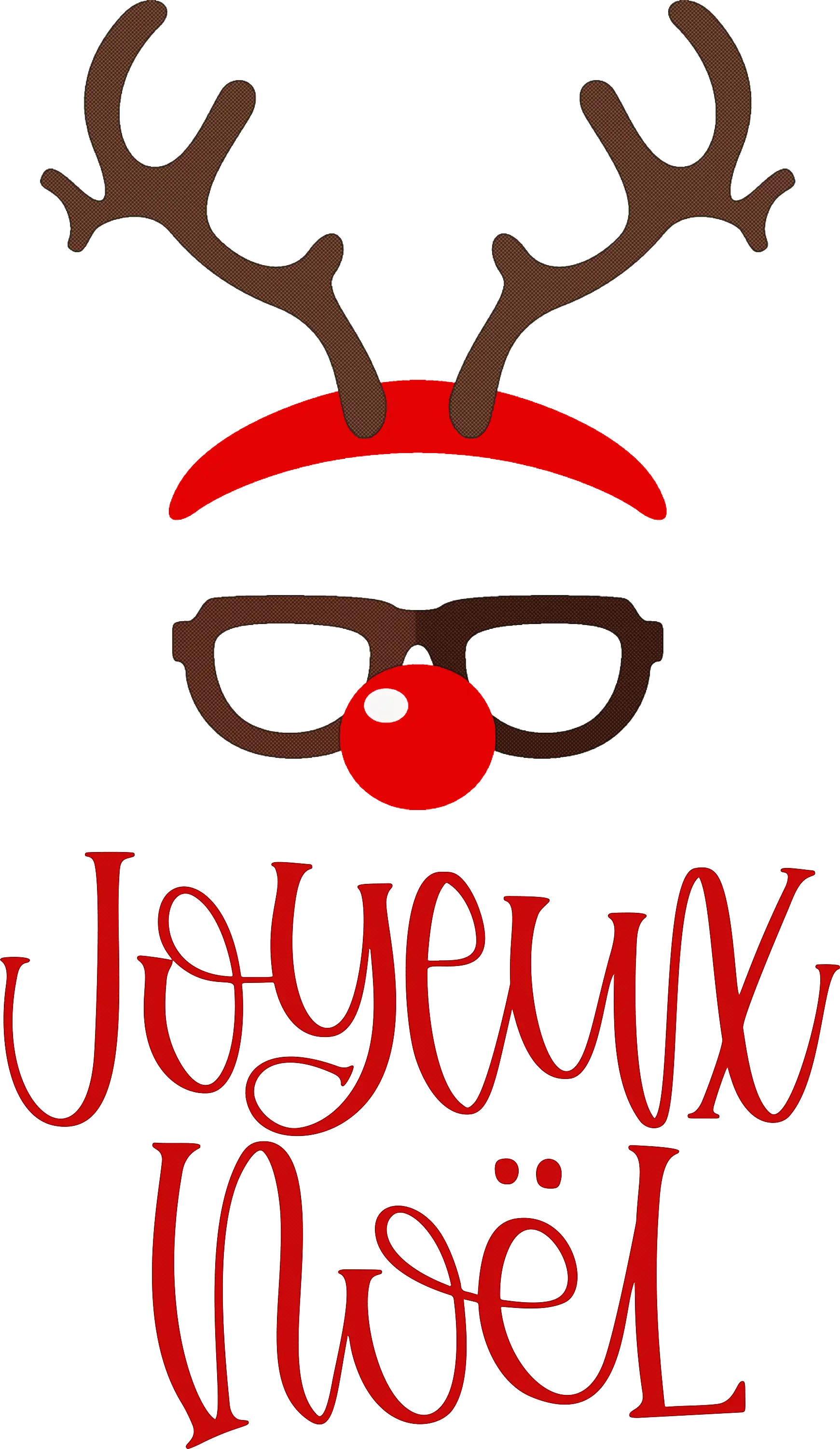 Reindeer Head Design with Glasses and Holiday Greeting