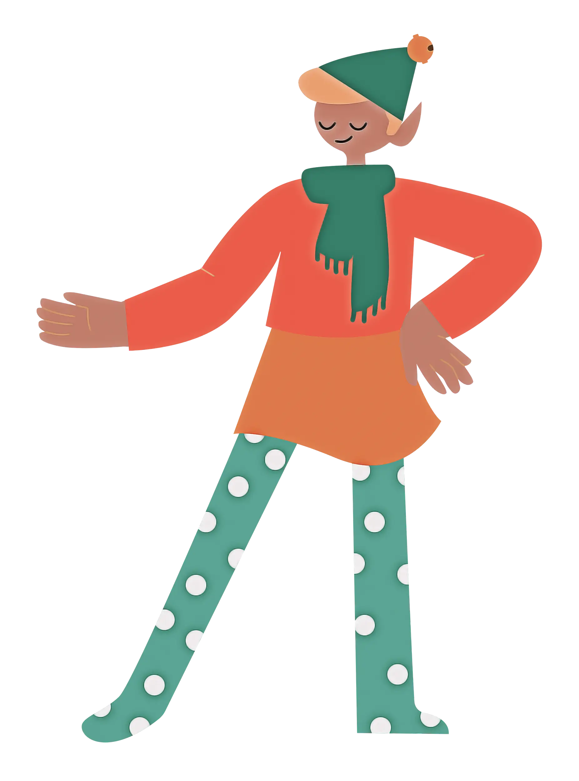 Elf Character in Winter Outfit