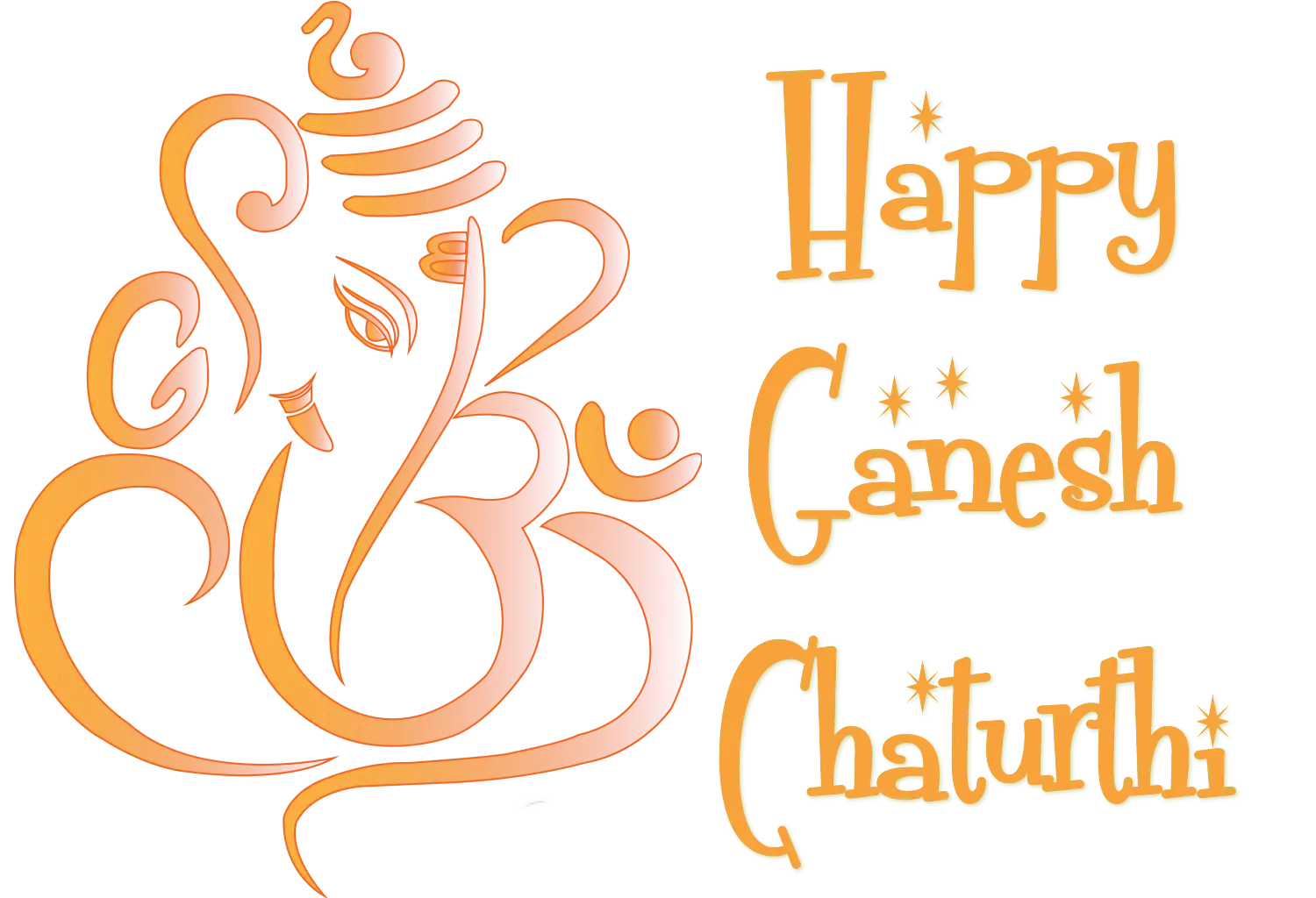 Orange Ganesha with Om Symbol for Ganesh Chaturthi