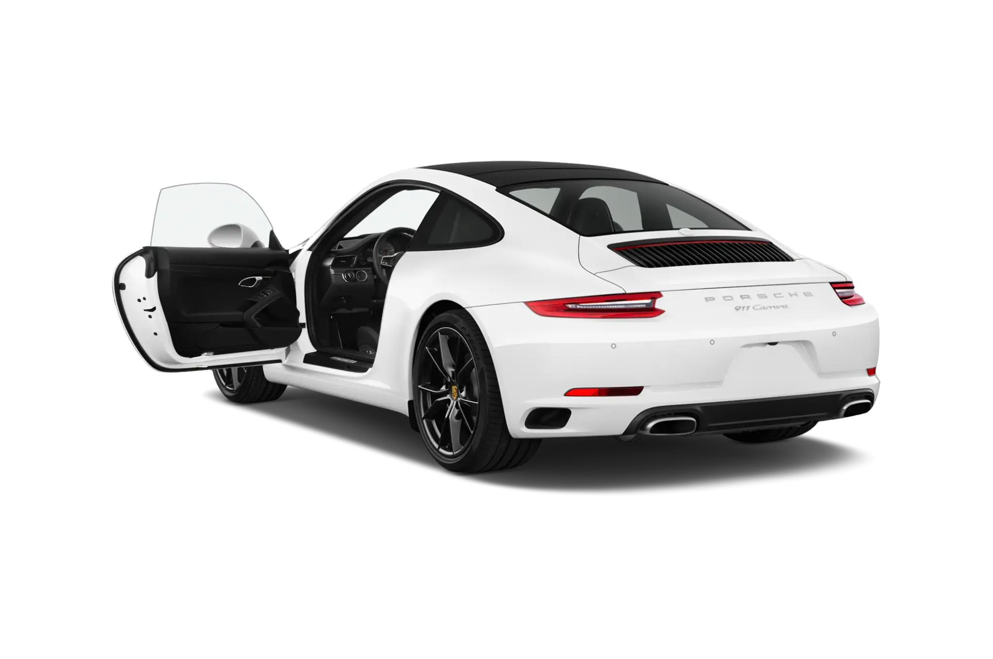 White Sports Car with Open Door