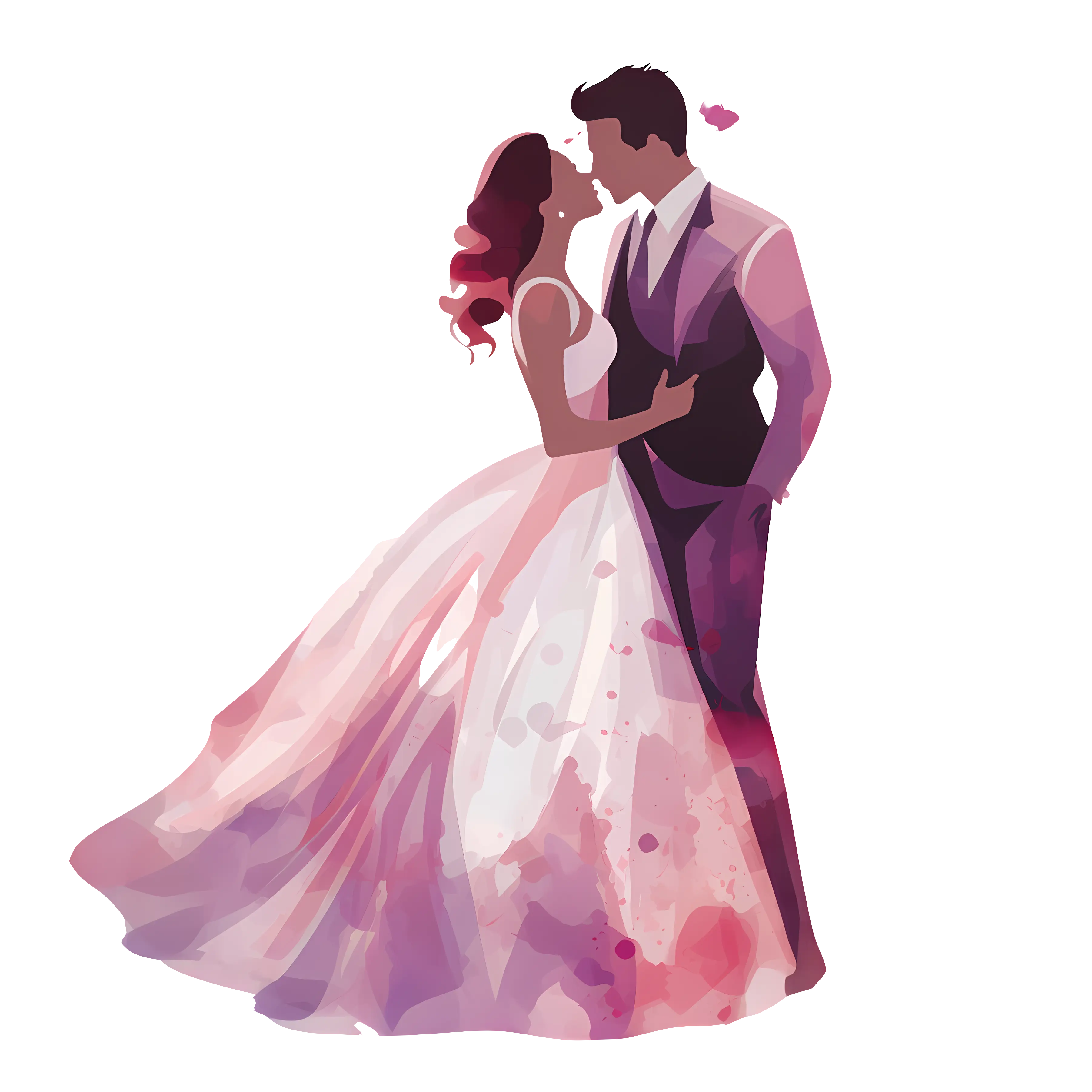 Romantic Wedding Couple Illustration