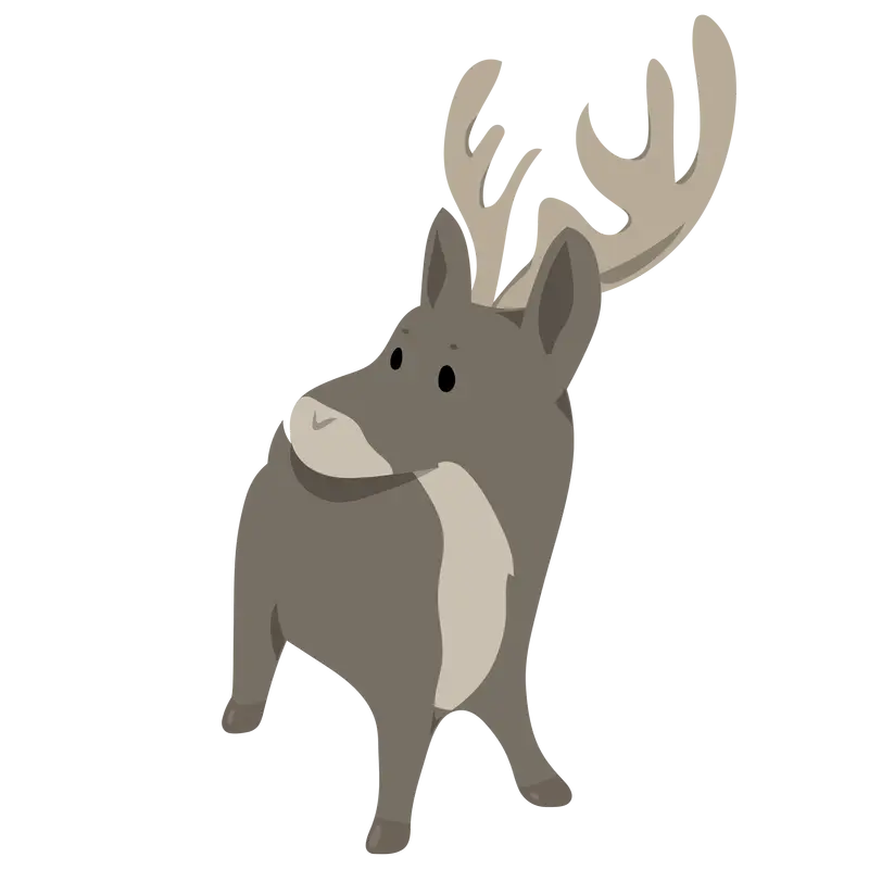 Cute Cartoon Reindeer Illustration