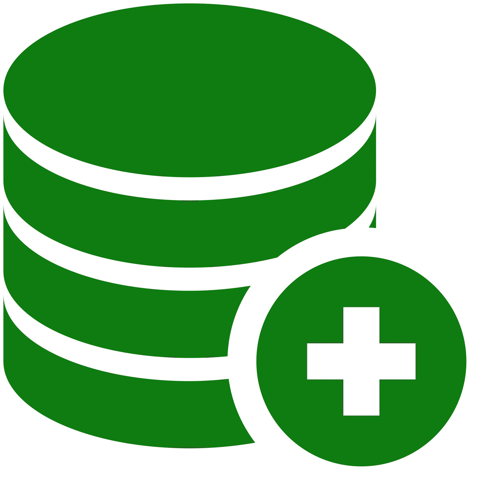 Green Database Icon for Data Storage Representation