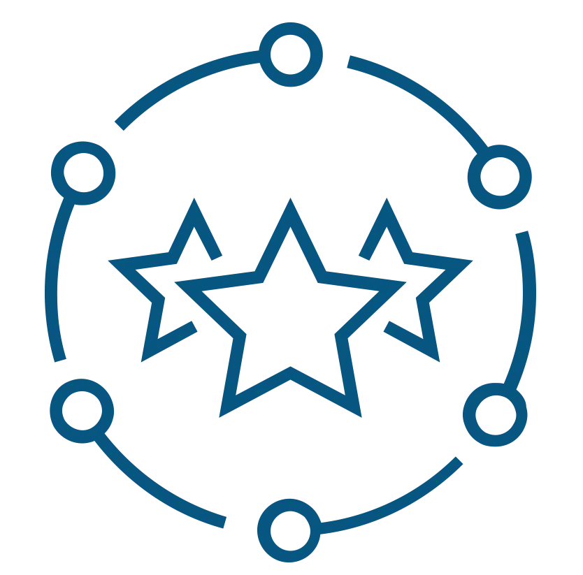 Stars in Circular Connection Icon