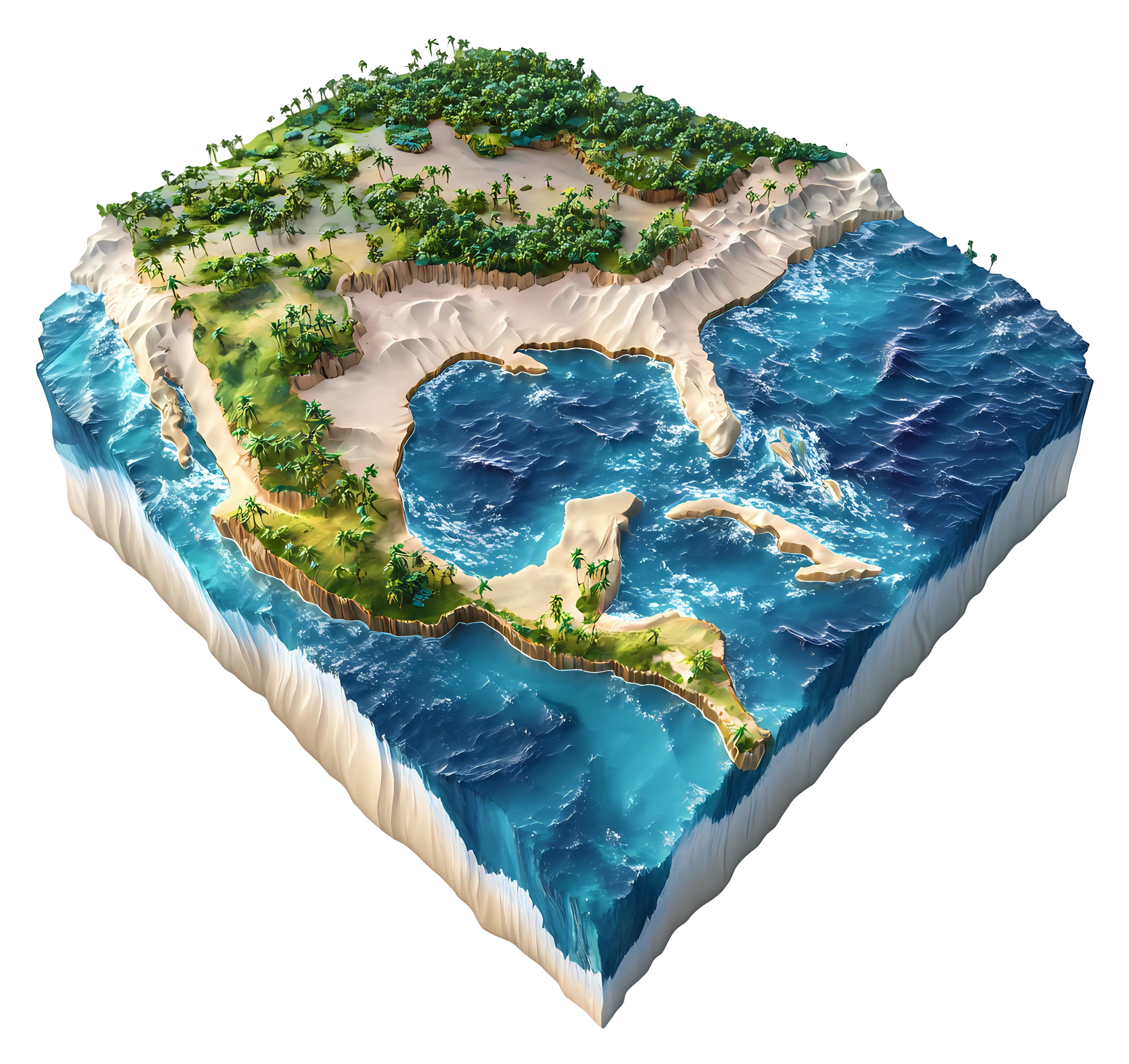 3D Map of a Continent