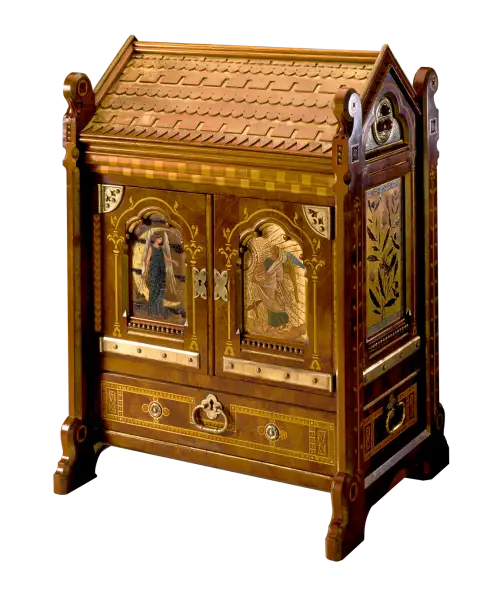 Ornate Wooden Cabinet with Antique Detailing