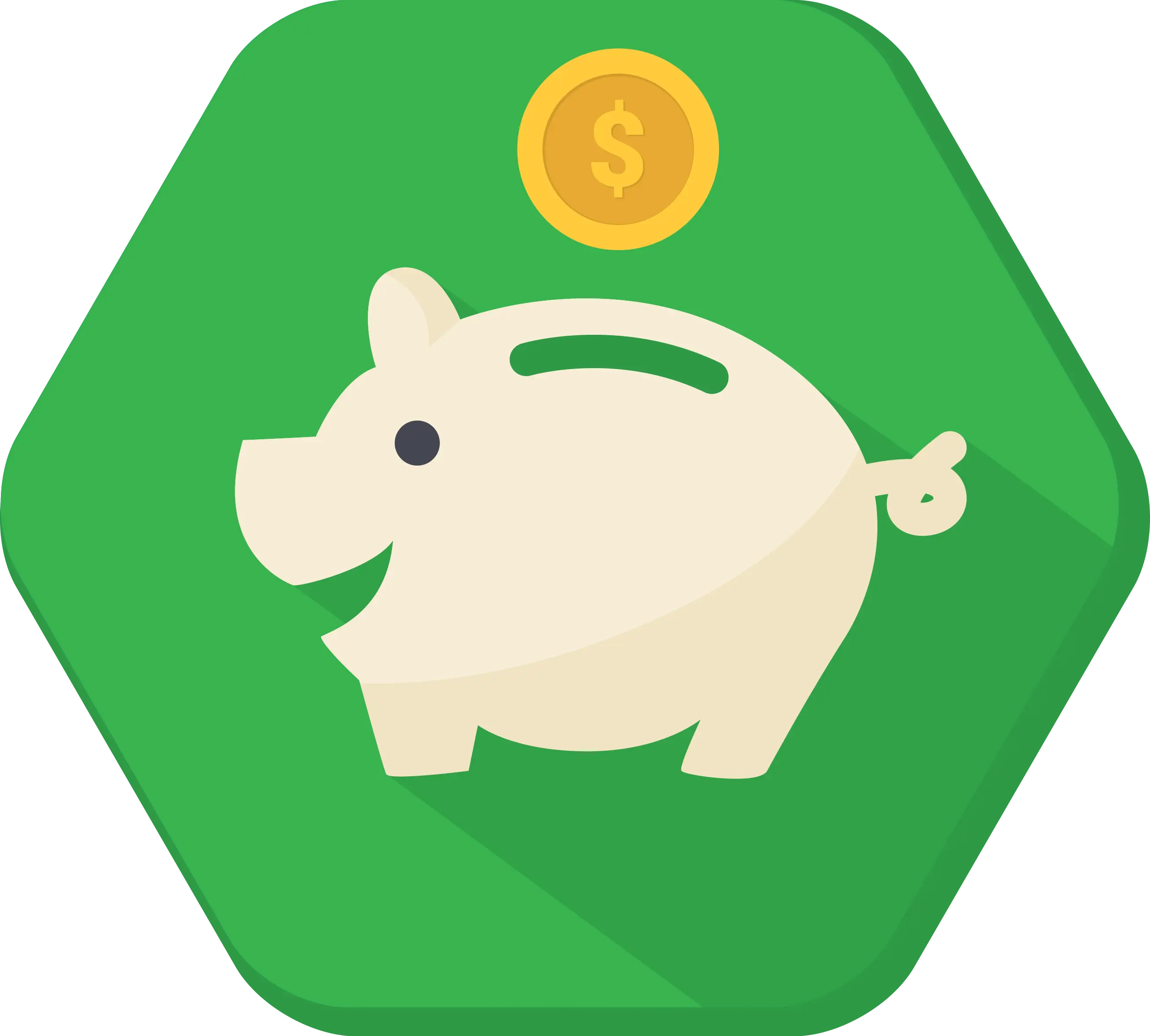 Piggy Bank with Coin Icon