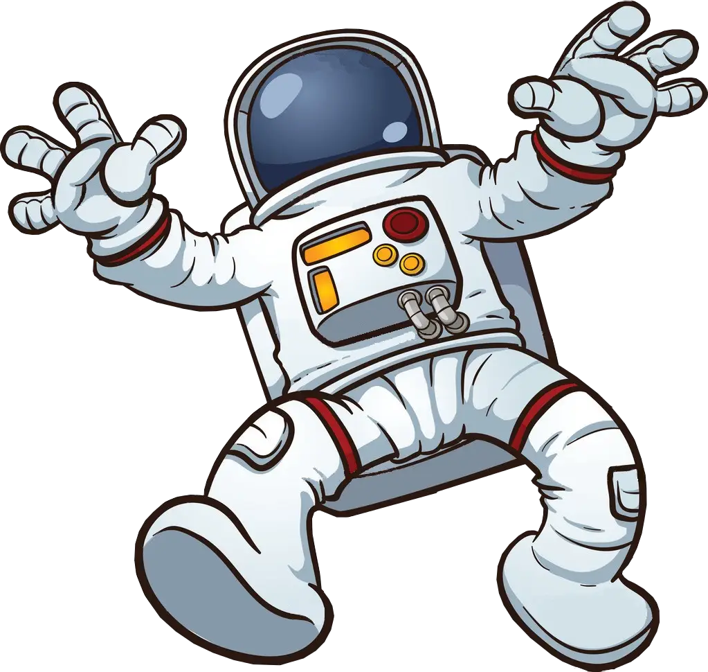 Cartoon Astronaut in Space