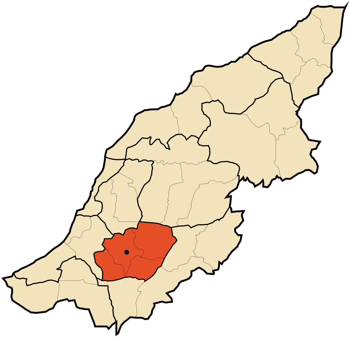Map Highlighting a Red Area