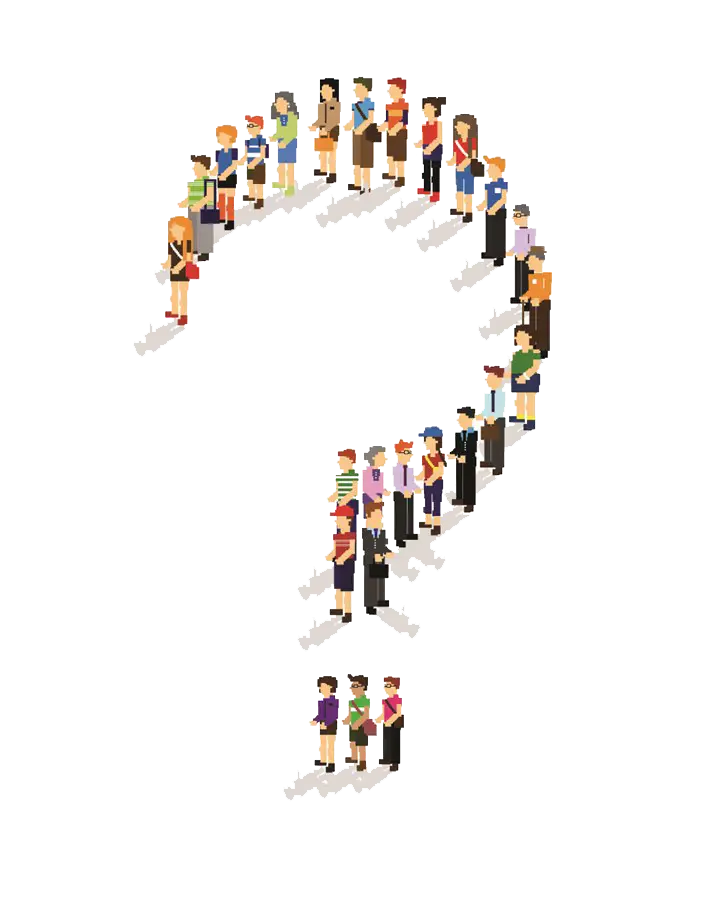 People Forming Question Mark