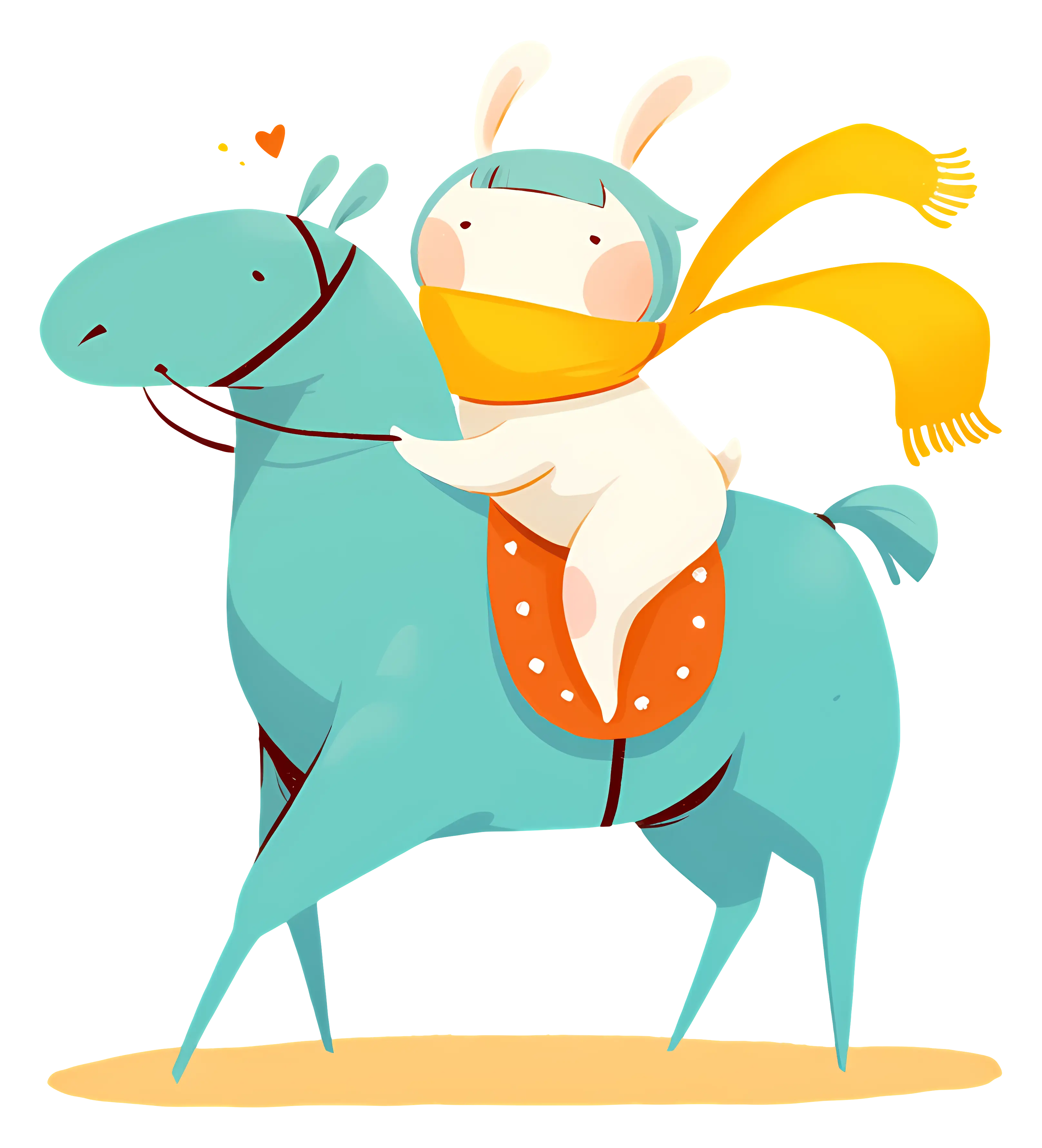 Cartoon Rabbit Riding a Horse