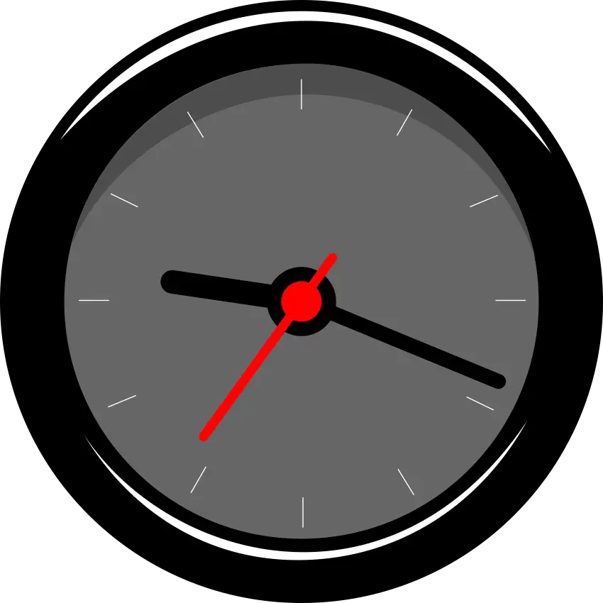 Black Analog Clock Illustration