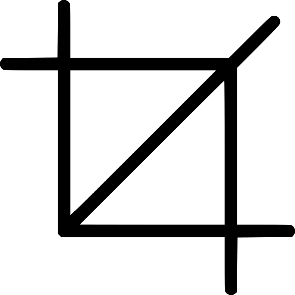 Black Crop Tool Icon for Editing