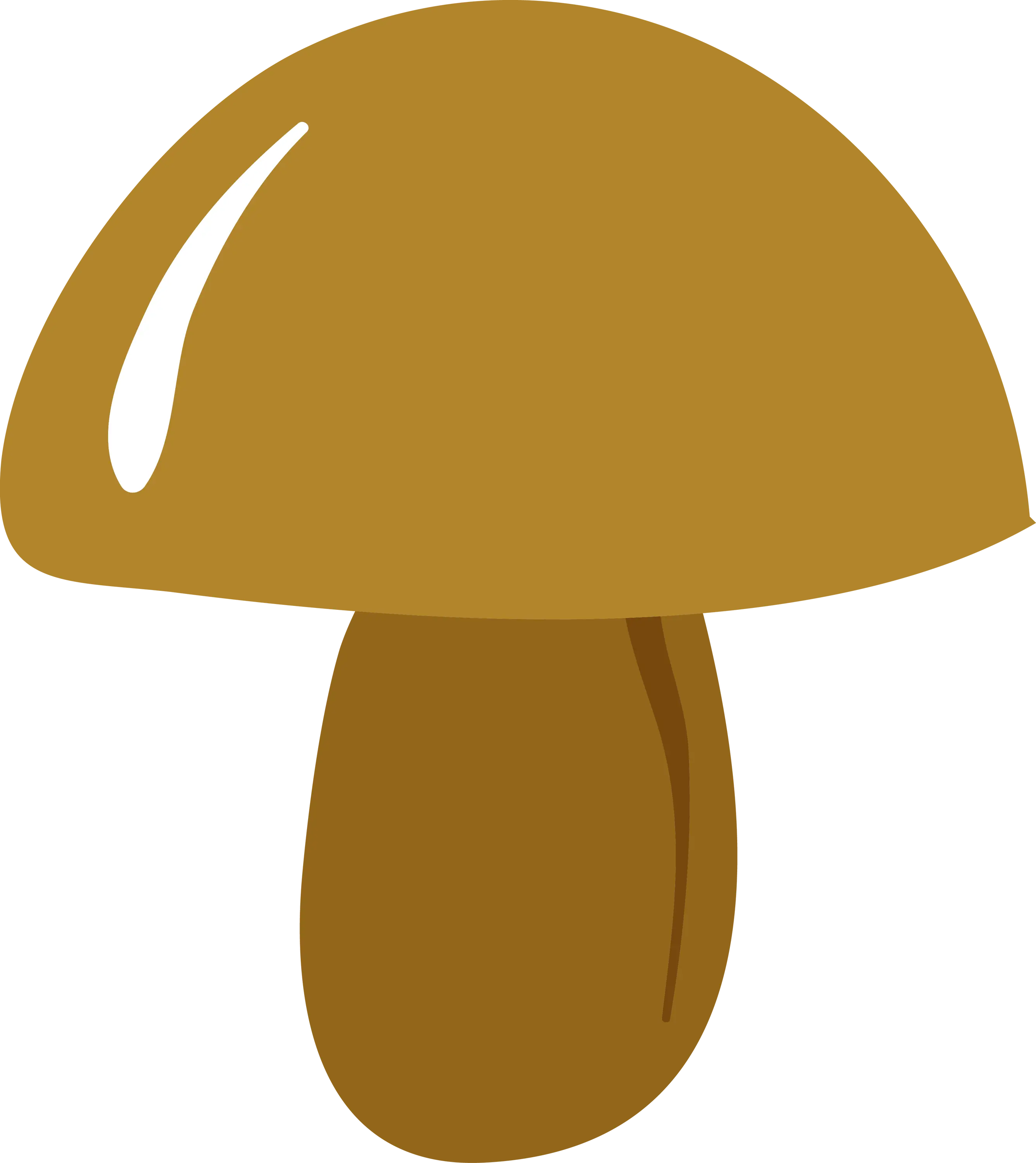 Cute Cartoon Brown Mushroom Illustration