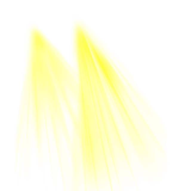 Yellow Light Beams with Radiant Effect
