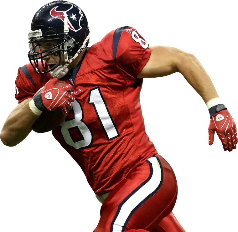 Football Player in Red Uniform Running with Ball