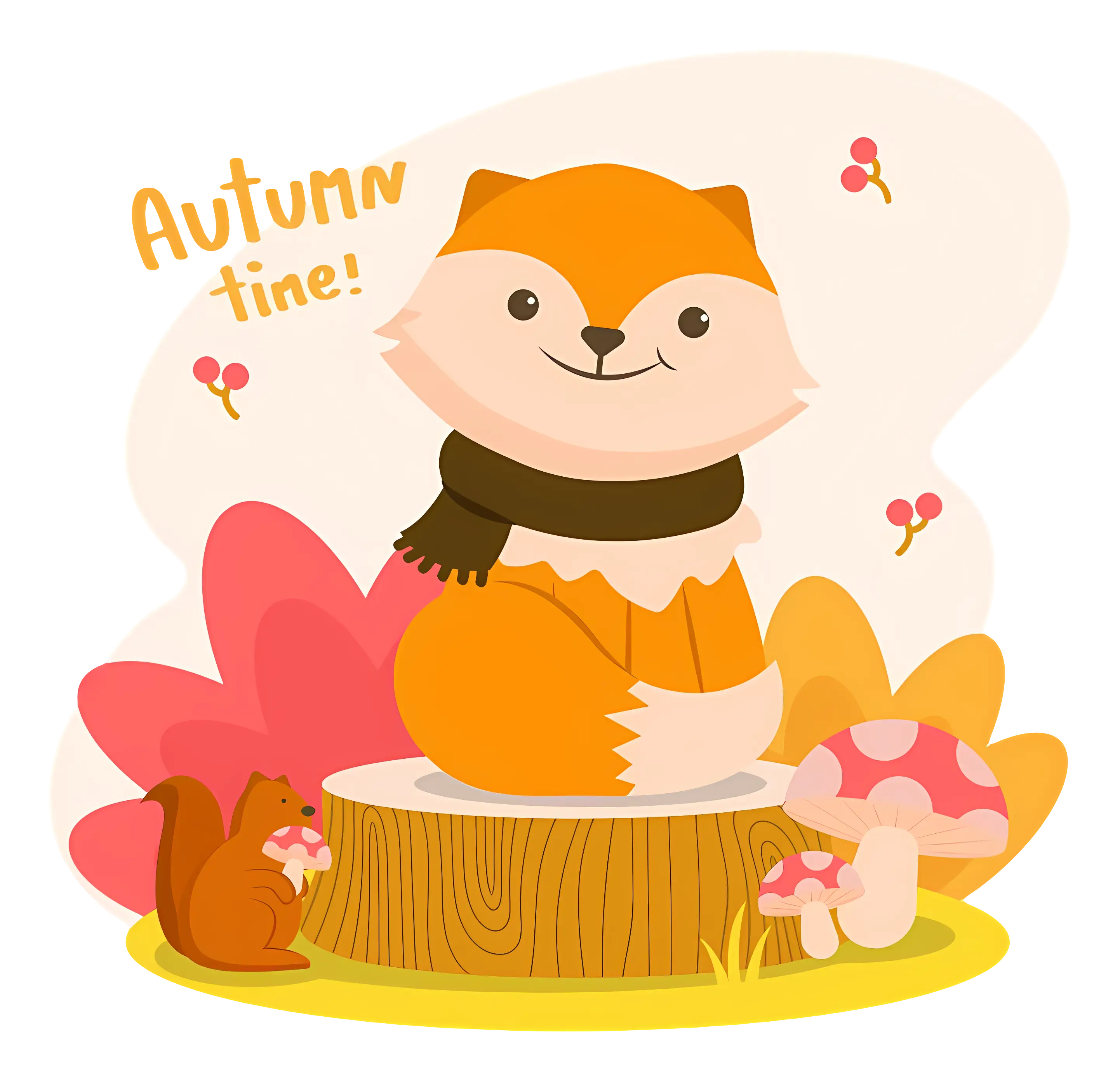 Orange Fox in Autumn Time