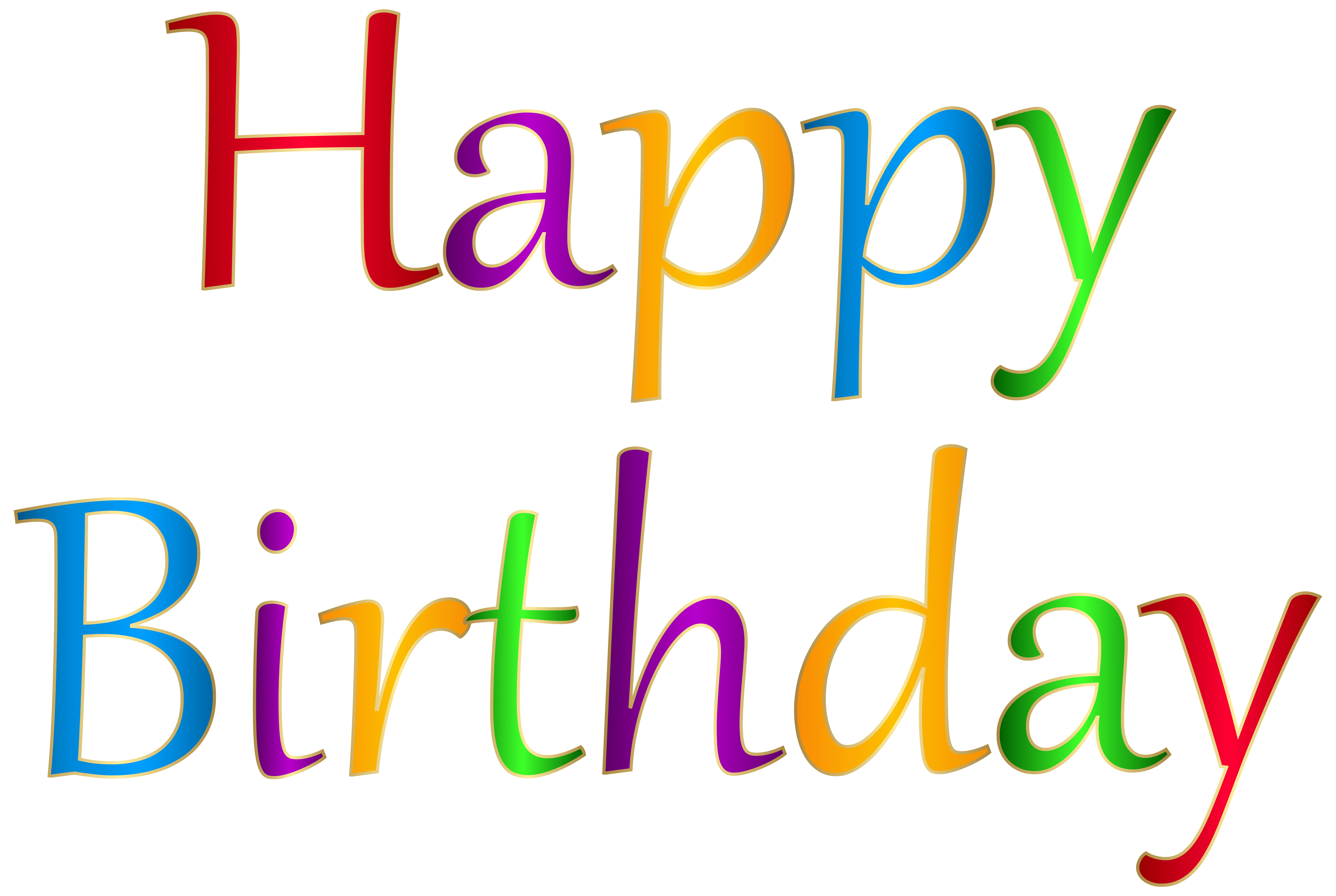 Colorful Happy Birthday Typography