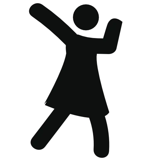 Silhouette of a Dancing Girl Icon