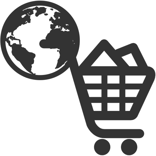 Global Shopping Concept with Cart and Globe