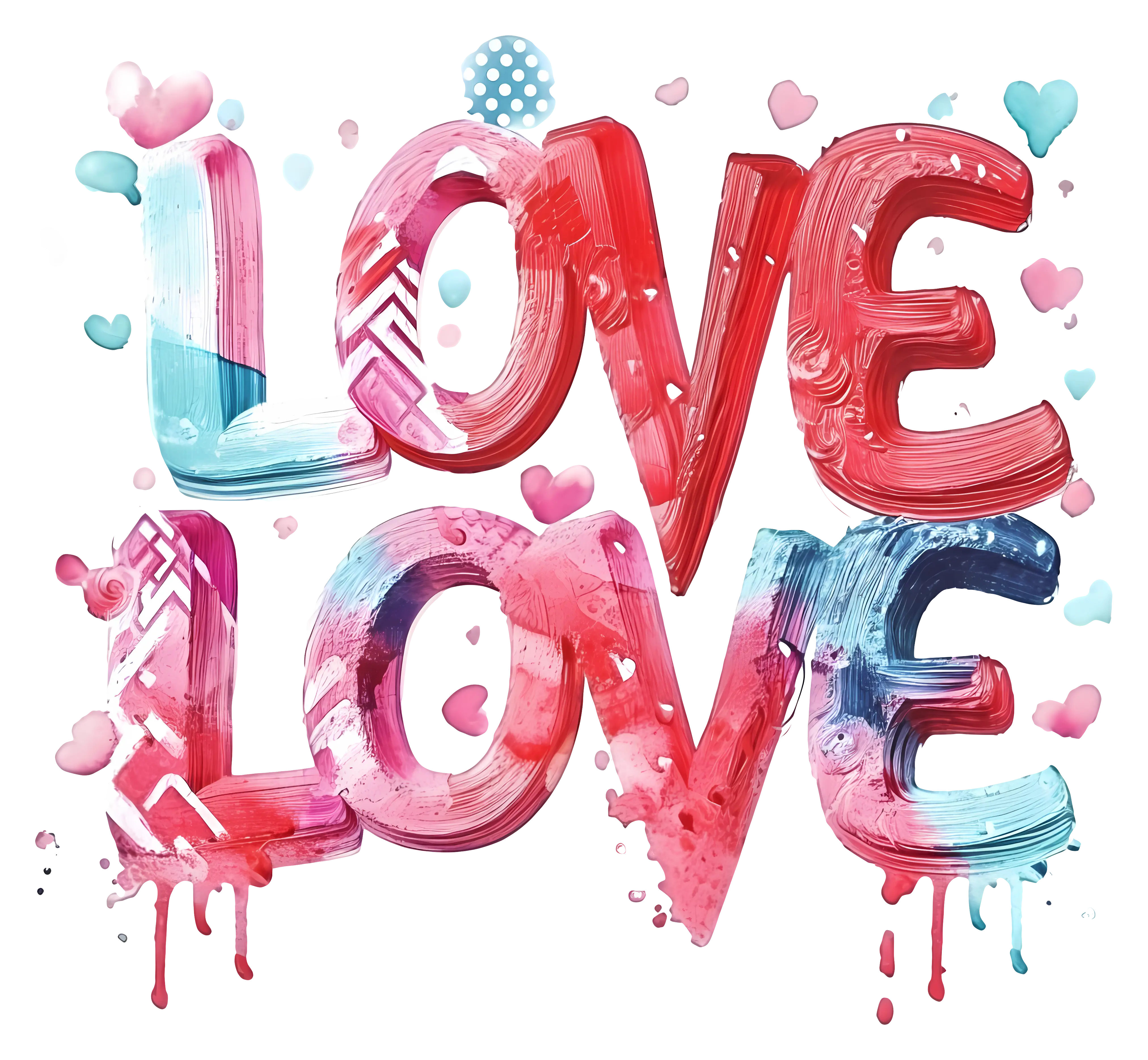 Colorful Love Text for Valentine&#039;s Day