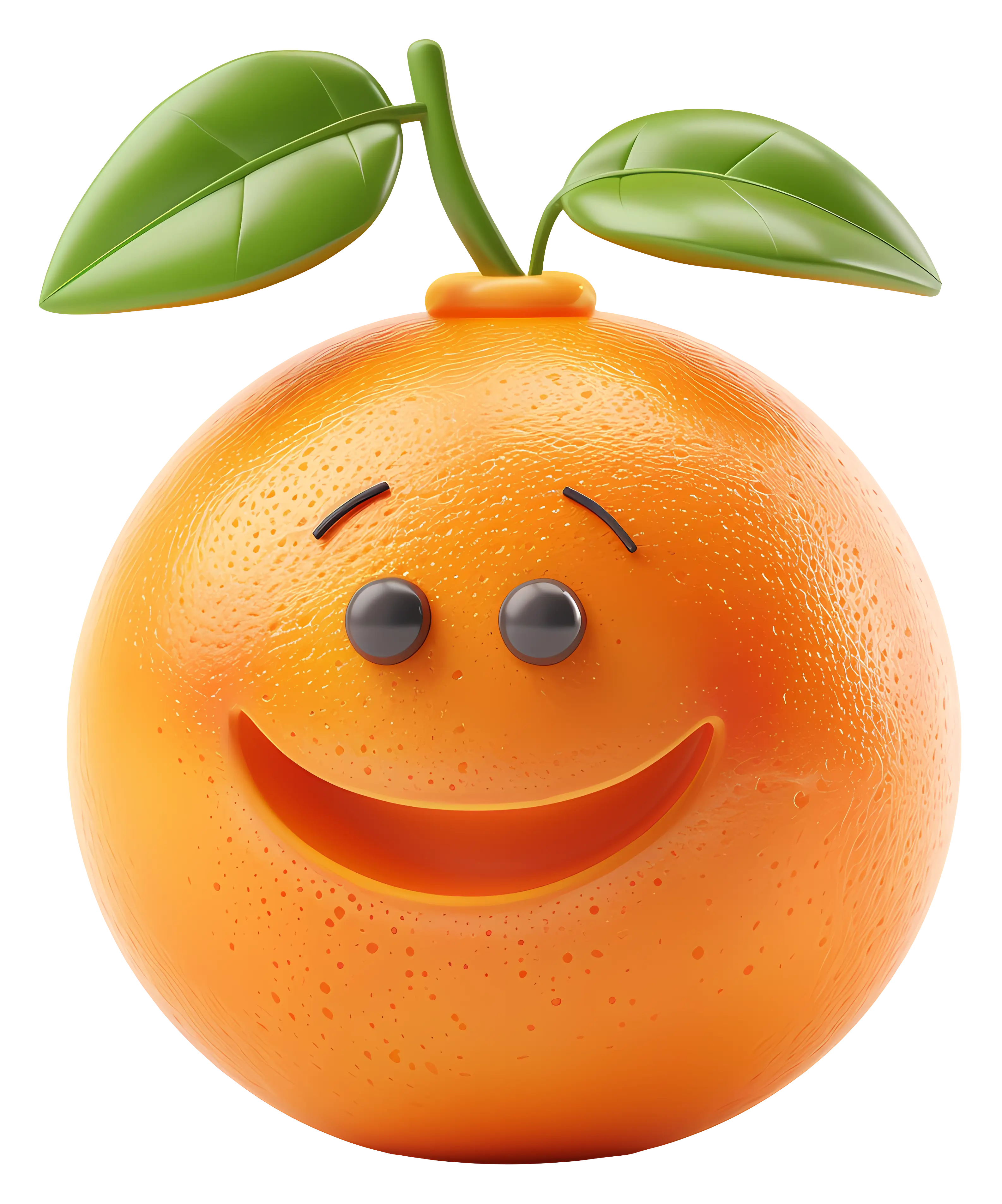 Smiling Orange Cartoon Fruit Design