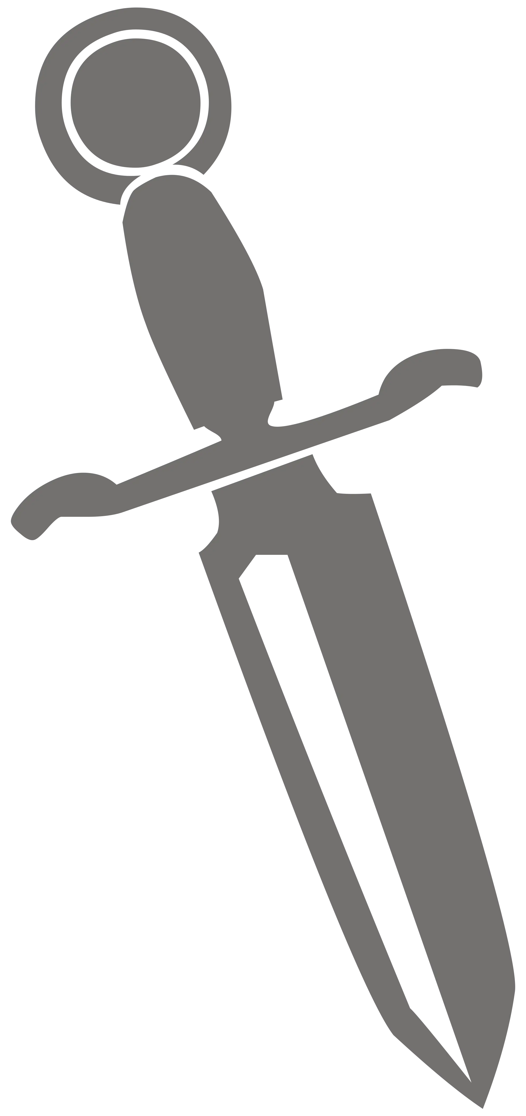Gray Medieval Dagger Outline