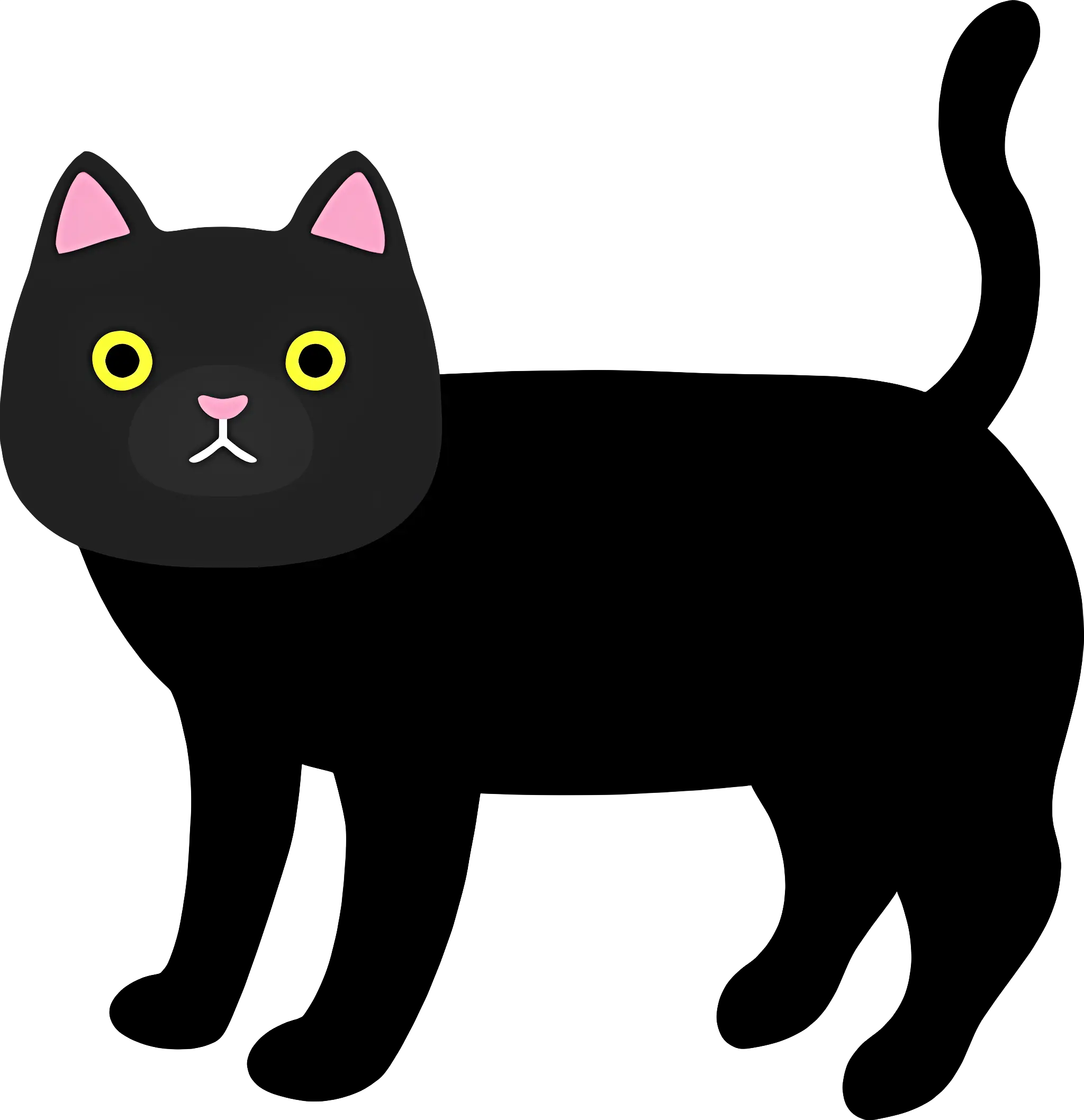 Black Cat Illustration With Halloween Vibes