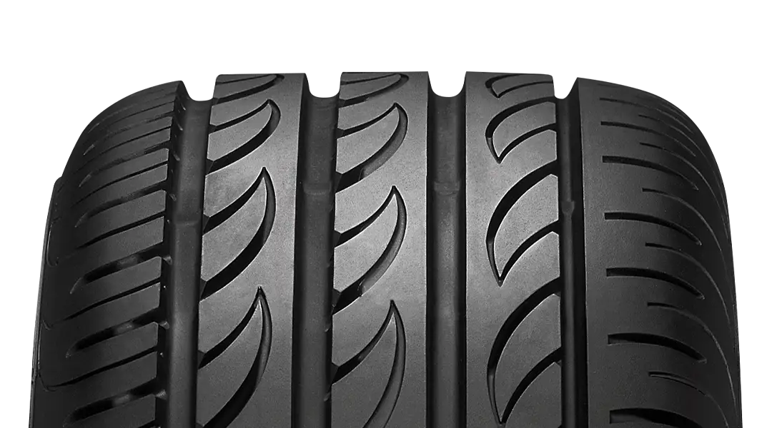 Close-up of Black Car Tire Tread