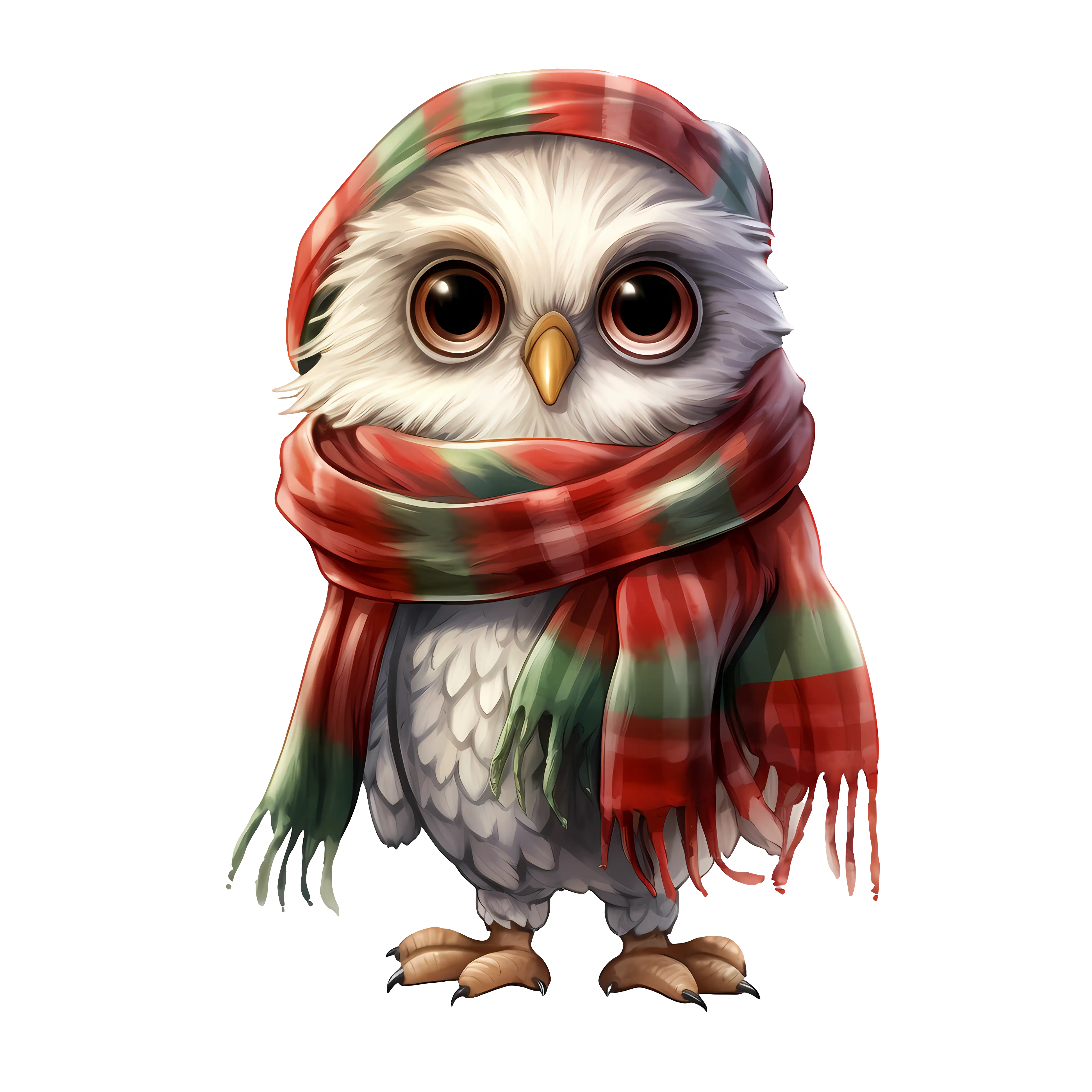 Cute Owl with Winter Scarf