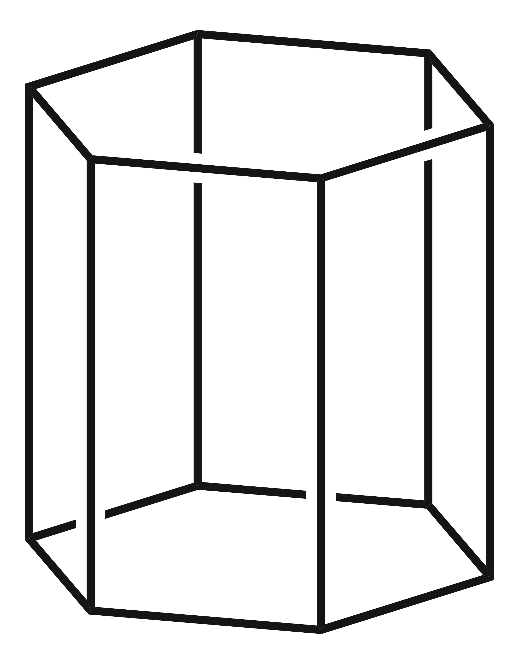 3D Hexagonal Prism Outline