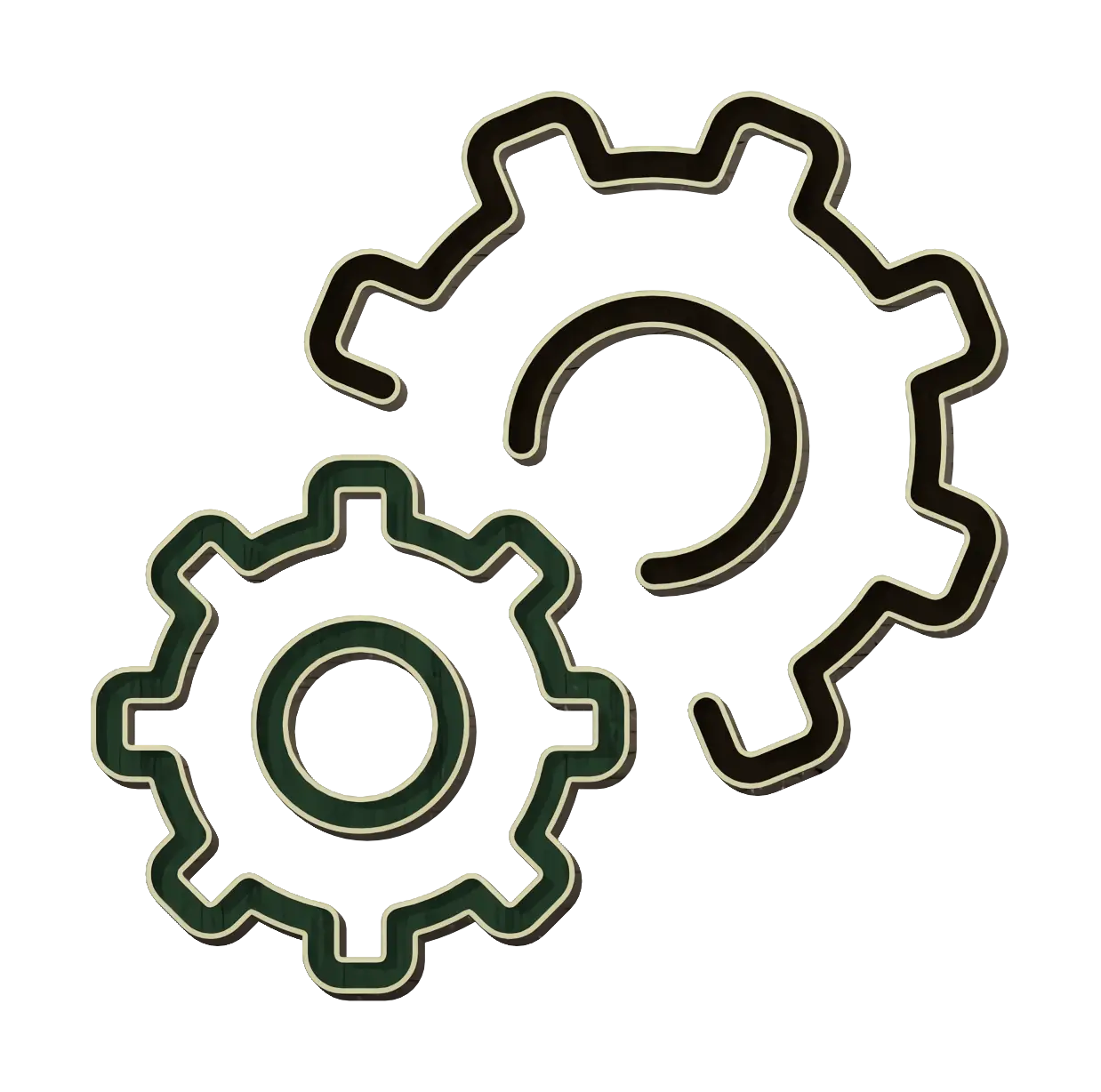 3D Styled Gear Icon for Industry and Engineering