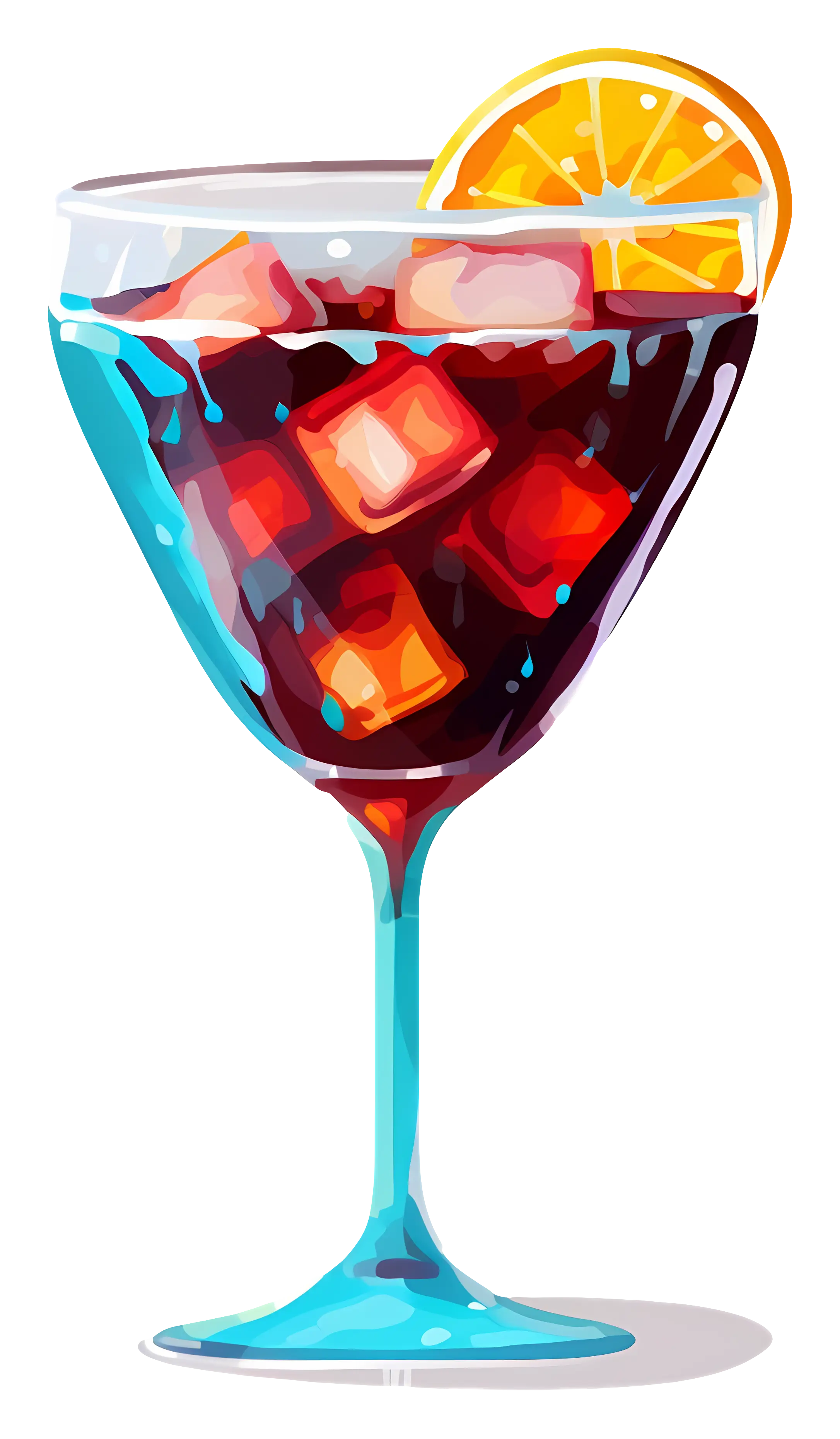 Sangria Glass with Fruit Garnish