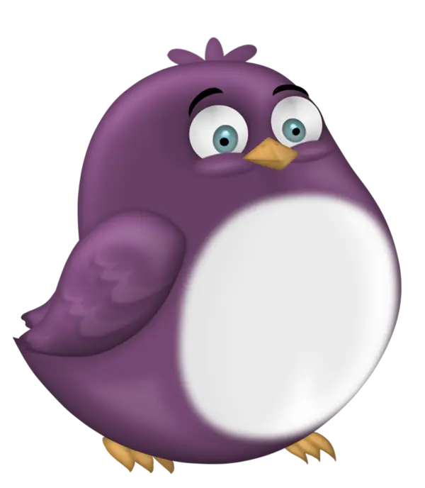 Purple Cartoon Bird
