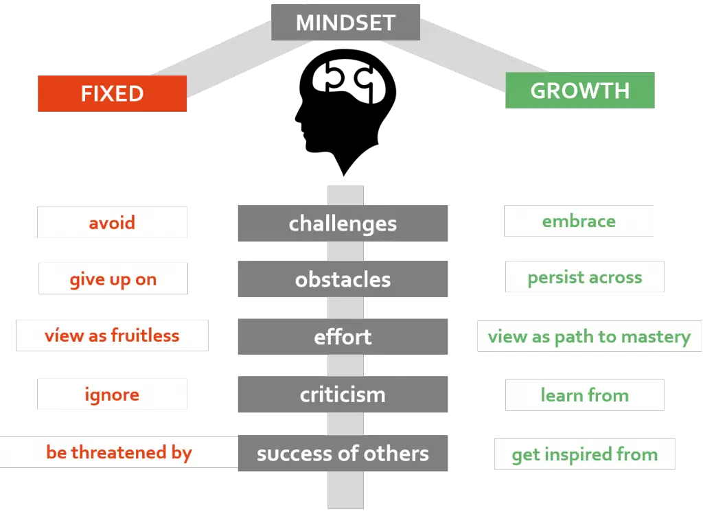 Fixed vs Growth Mindset Infographic