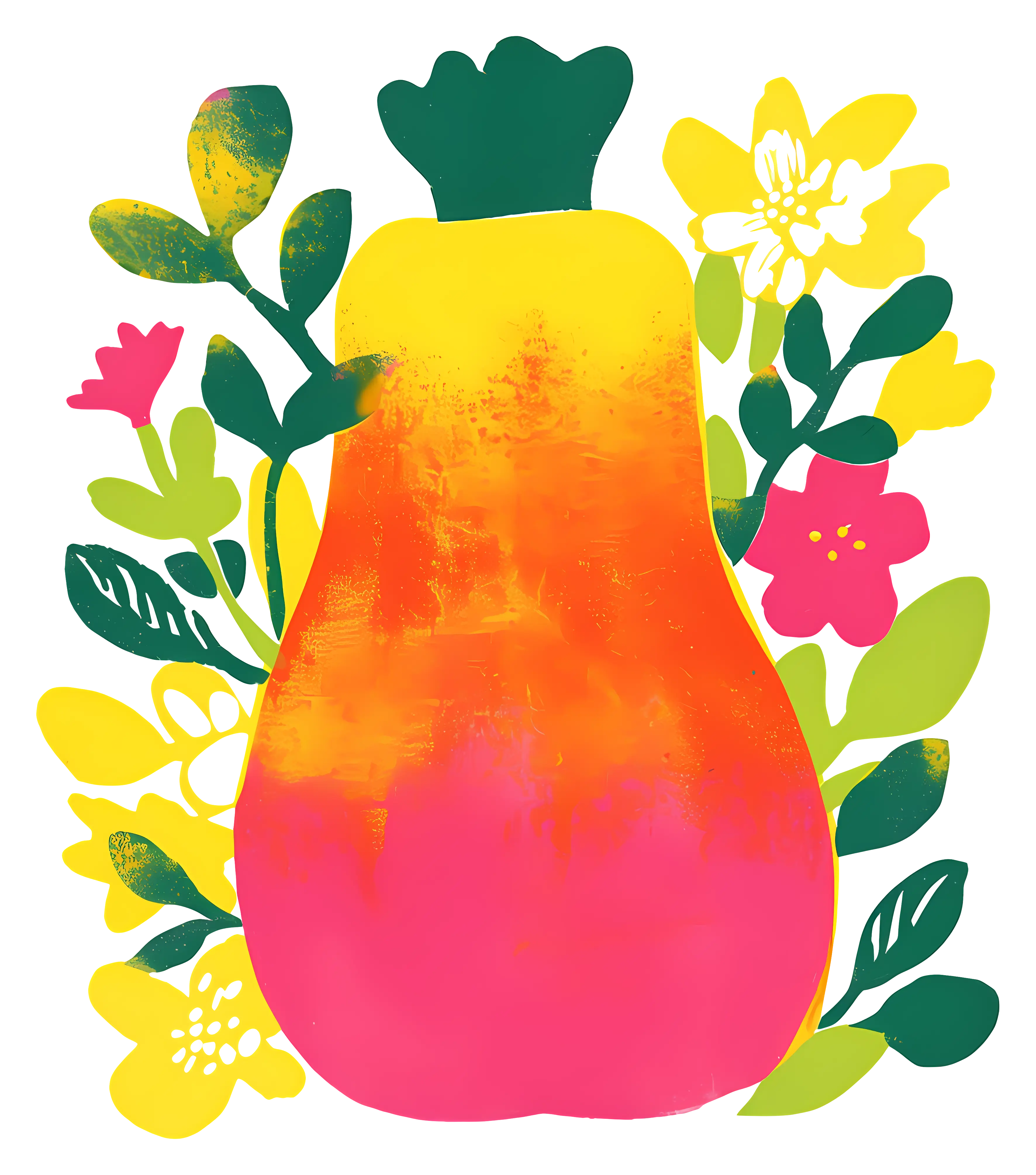 Colorful Fruit with Floral Background