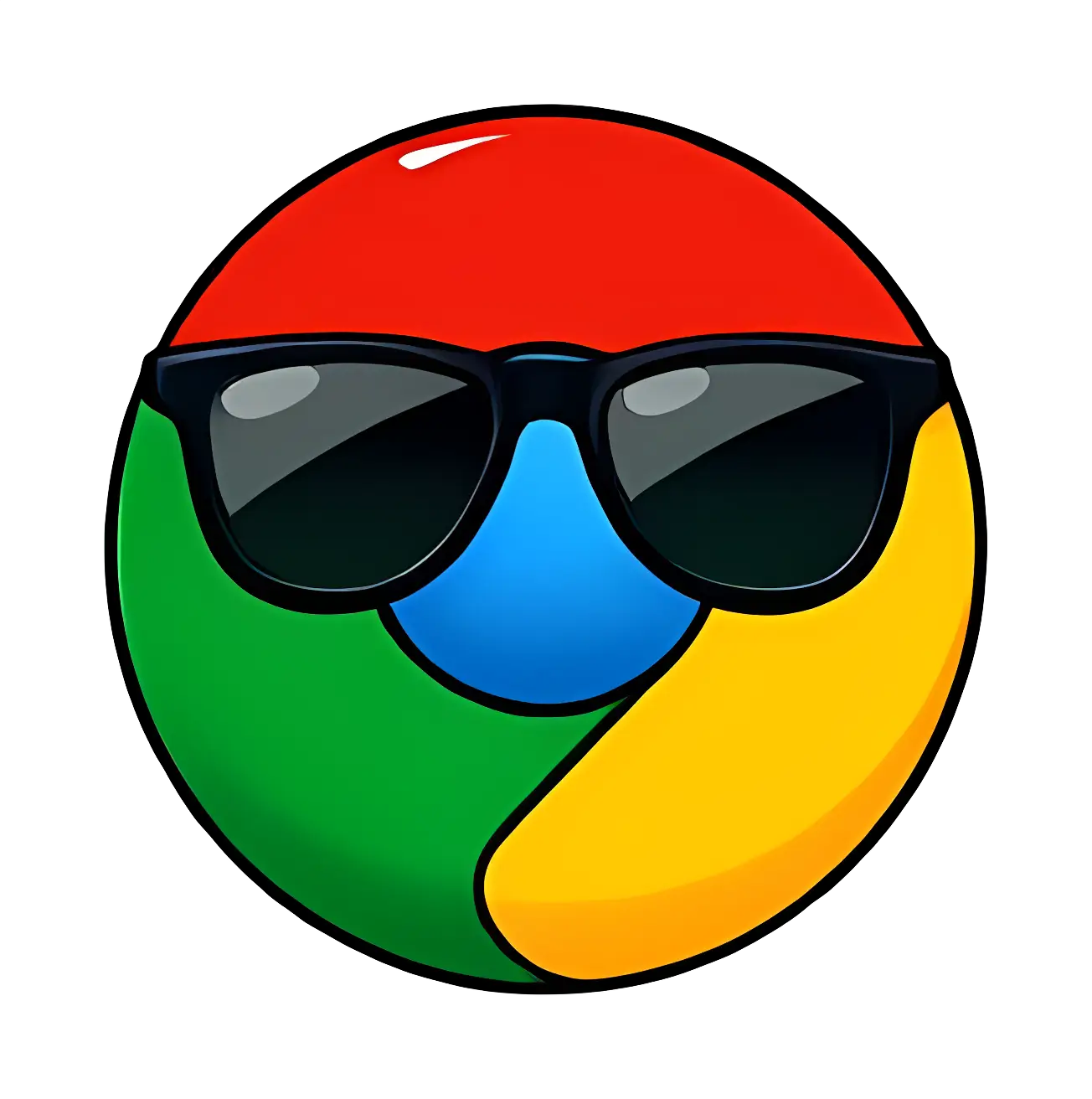 Colorful Logo with Sunglasses