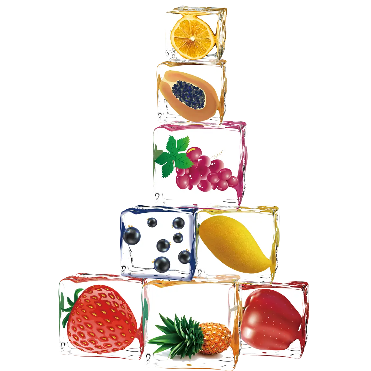 Colorful Fruit Ice Cubes