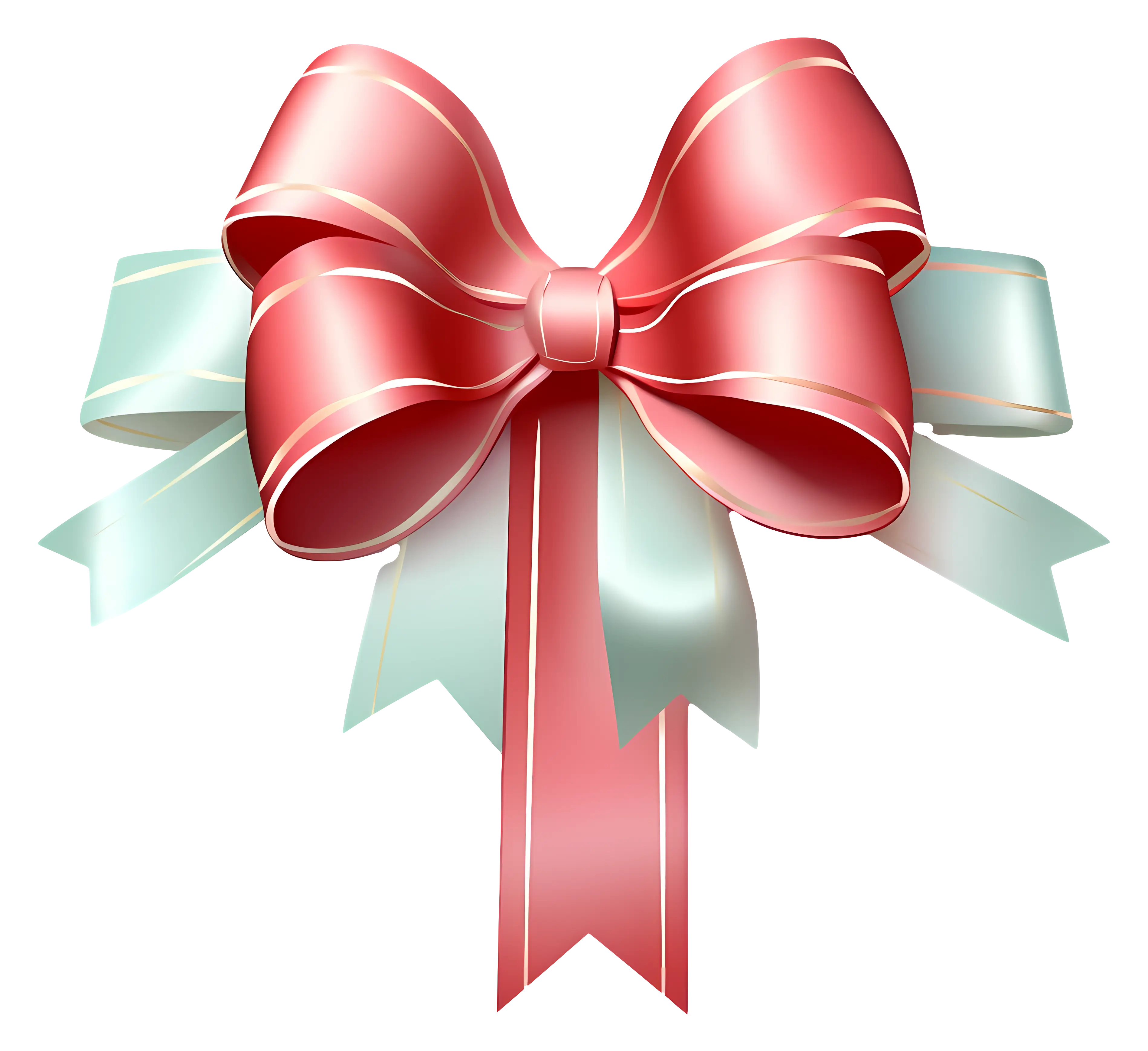 Red and White Decorative Bow for Wrapping Gifts