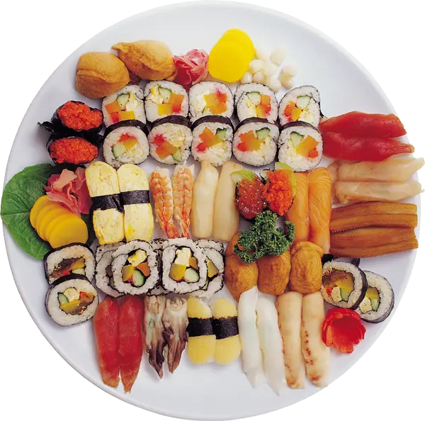Colorful Sushi Platter on a Plate