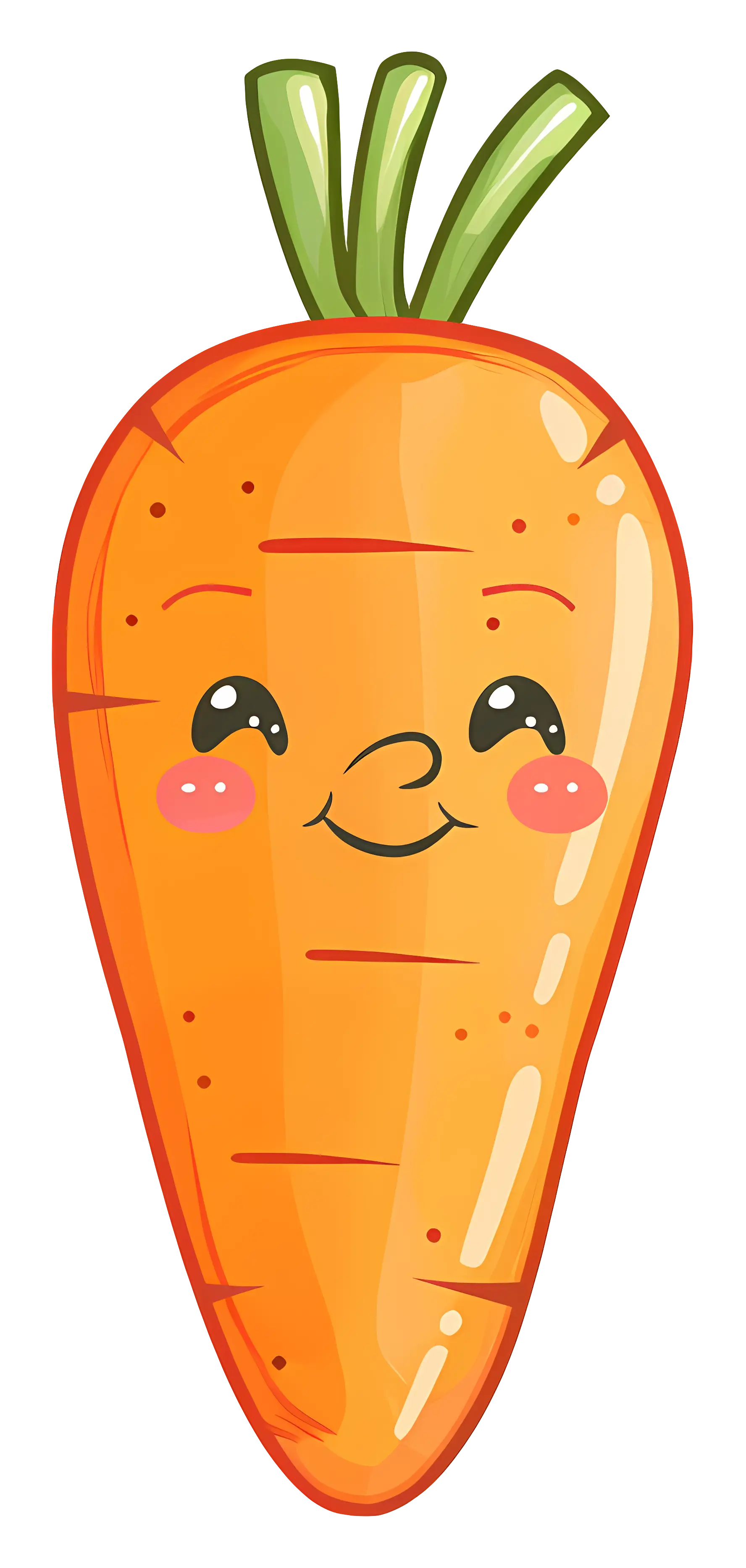 Smiling Cartoon Carrot with Cute Face