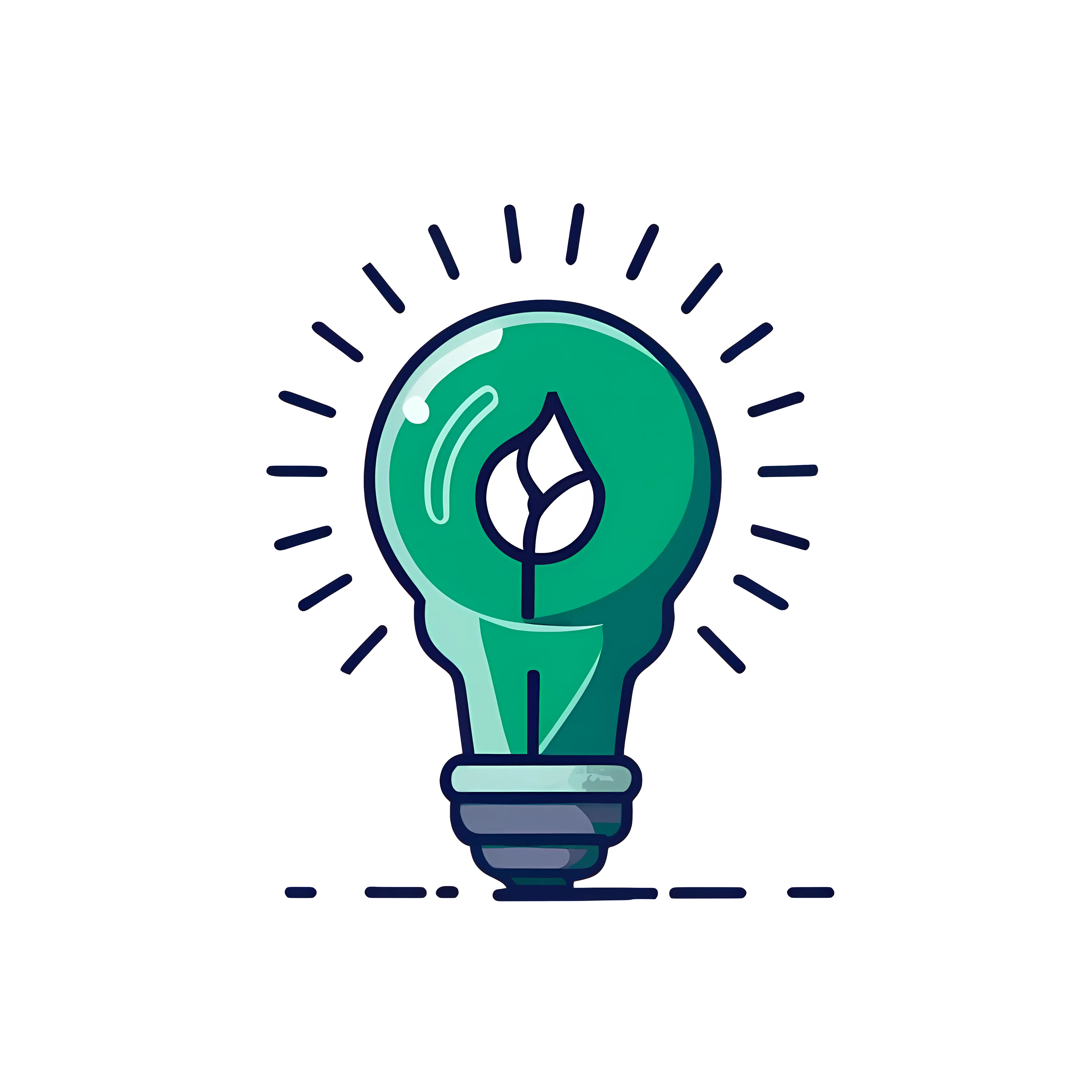 Eco-Friendly Light Bulb Design with Leaf Symbol