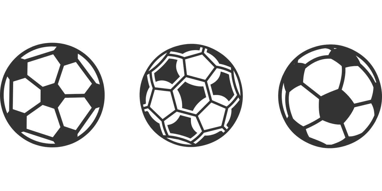 Illustration of Soccer Balls in Black and White