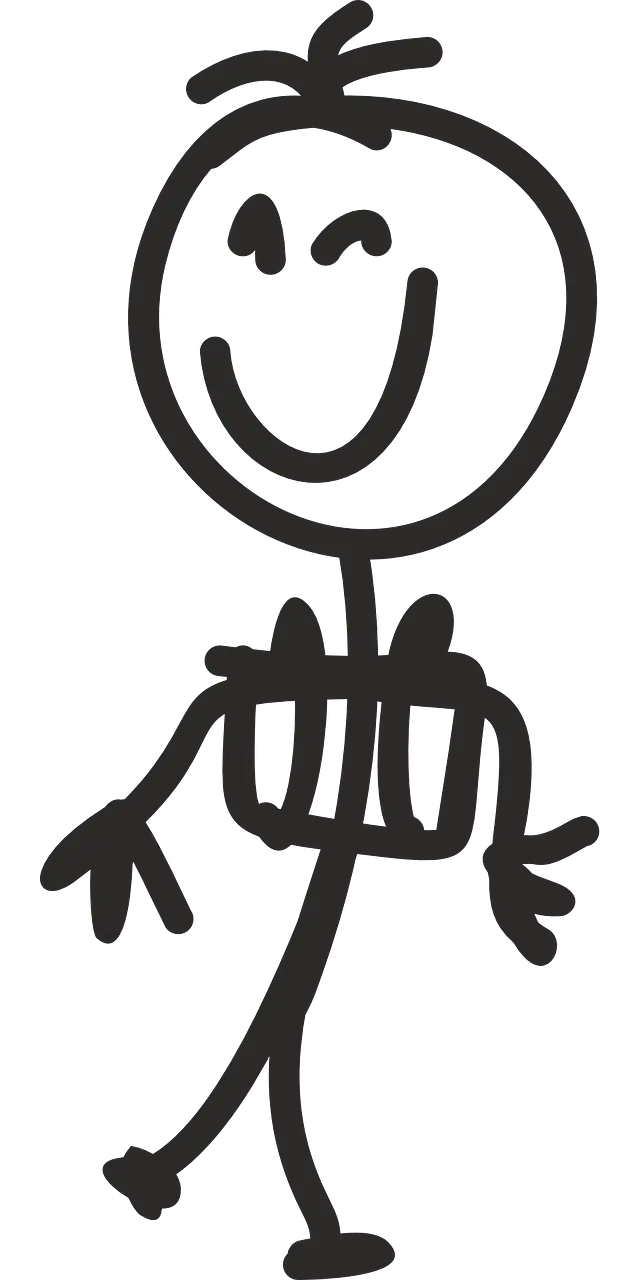 Smiling Stick Figure Drawing