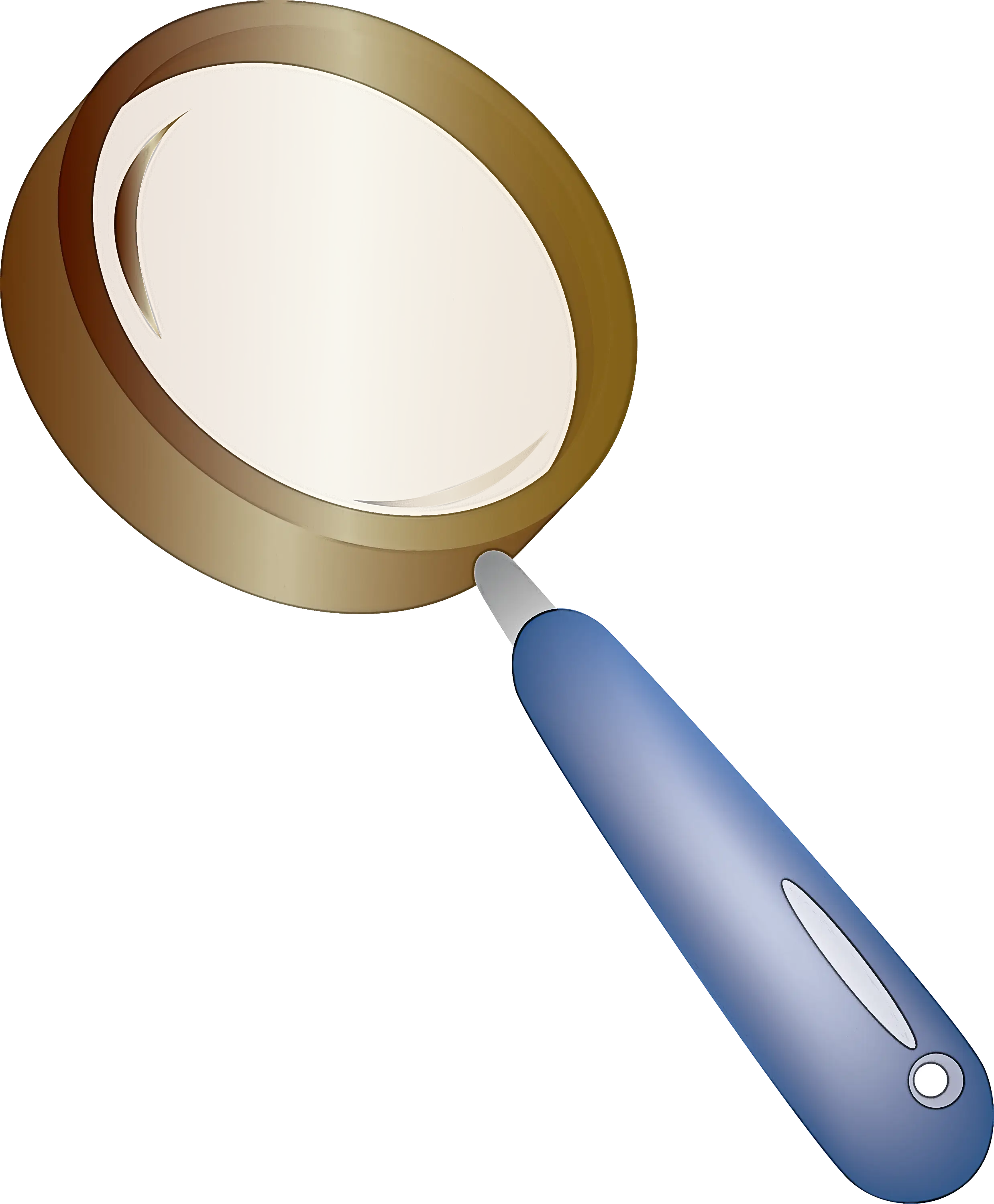 Brown and Blue Magnifying Glass Illustration