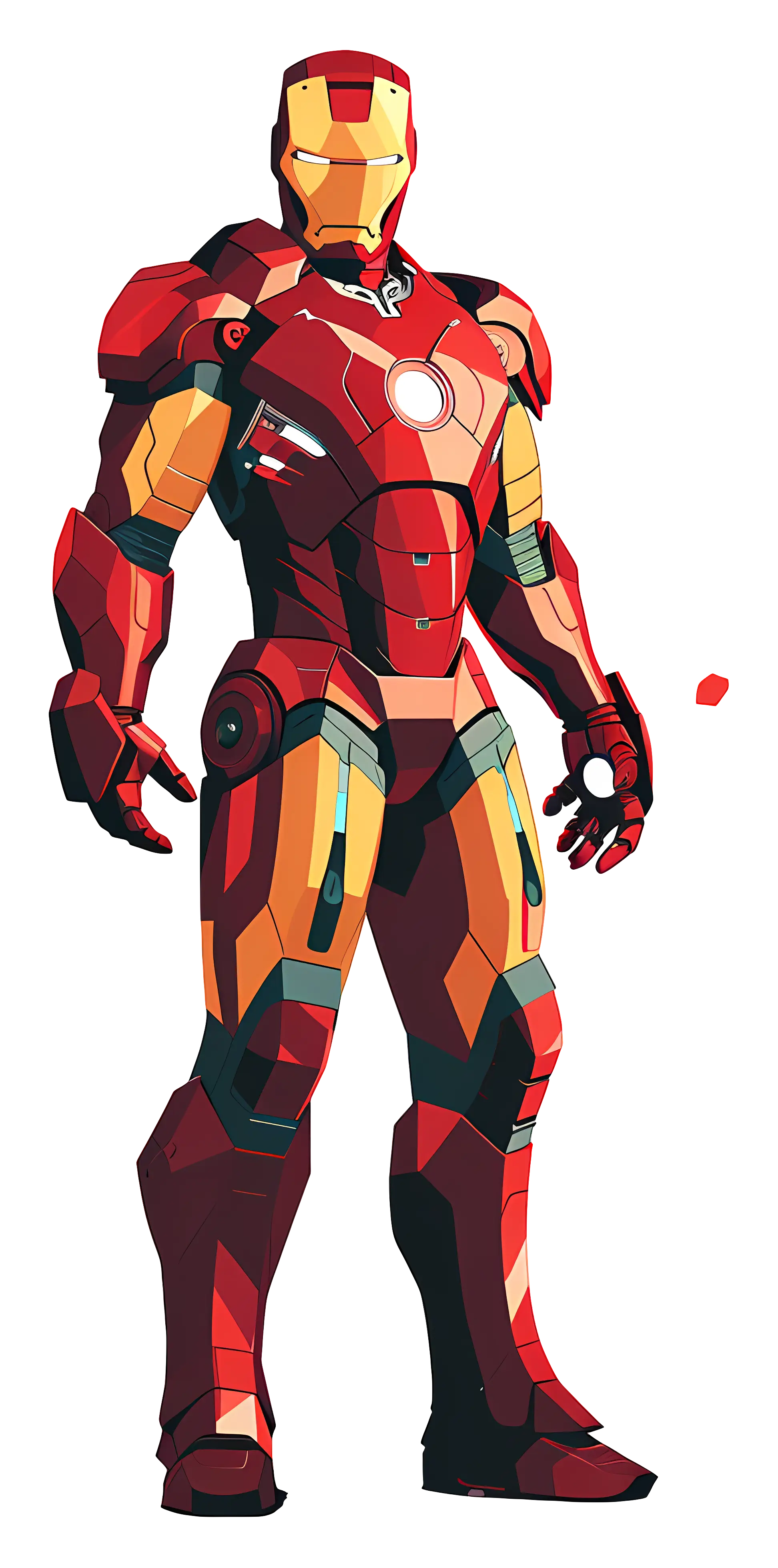Red Armored Superhero Character Illustration