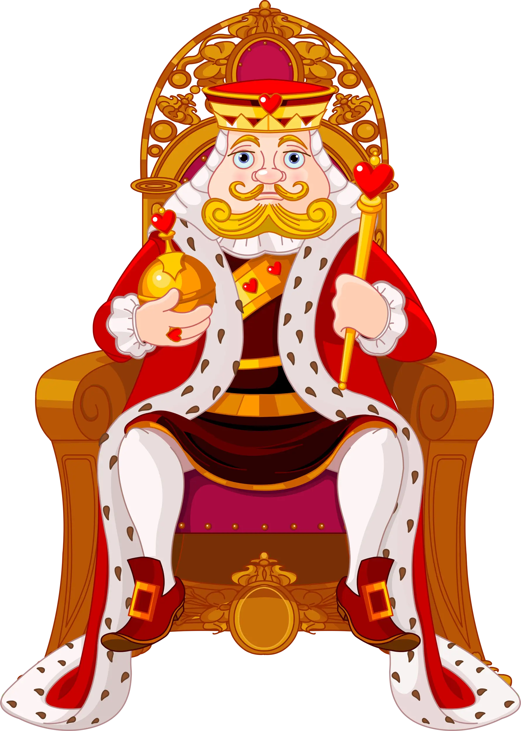 Cartoon King on Throne
